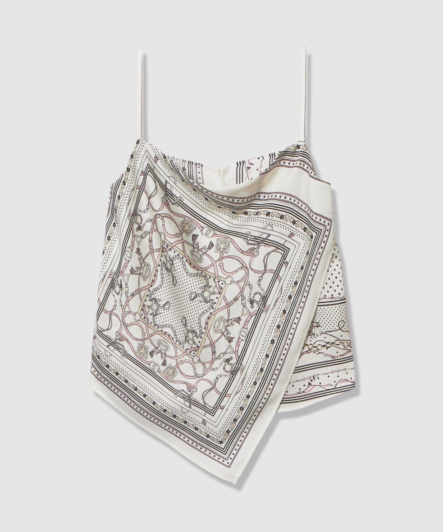 【アナイ/ANAYI】の【セットアップ対象商品】スカーフプリントキャミソール インテリア・キッズ・メンズ・レディースファッション・服の通販 founy(ファニー) 　ファッション　Fashion　レディースファッション　Fashion for Women　トップス・カットソー　Cut & Sew Tops　キャミソール&ノースリーブ　Camisoles & Sleeveless Tops　アシンメトリー　Asymmetrical Style　インナー　Innerwear　カットソー　Cut and Sewn Top　キャミソール　Camisole, Spaghetti Strap Top　スカーフ　Scarf, Neckwear　セットアップ　Set-Up, Coordinated Outfit　チェーン　Chain, Chain Strap　ドット　Polka Dot, Dot Pattern　プリント　Print, Printed Pattern　モチーフ　Motif, Design Theme　夏　Summer　S/S・春夏　SS, Spring/Summer, Warm Season　off white|ID: prp329100004835697 ipo3291000000035223543