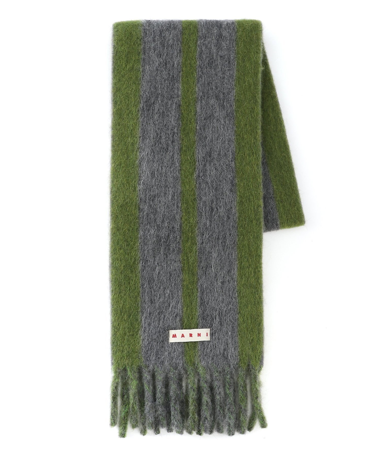 【マルニ/MARNI】のストライプ ロゴ ウールブレンド アルパカマフラー インテリア・キッズ・メンズ・レディースファッション・服の通販 founy(ファニー) 　ファッション　Fashion　レディースファッション　Fashion for Women　マフラー・スヌード / 冬小物の定番　Scarves & Mufflers　なめらか　Smooth, Silky Texture　ストライプ　Stripe, Striped Pattern　マフラー　Scarf, Muffler　DARK ASH|ID: prp329100004835699 ipo3291000000035223549