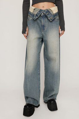 【スライ/SLY】のLAYERED STRAIGHT DENIM パンツ 人気、トレンドファッション・服の通販 founy(ファニー) ファッション Fashion レディースファッション Fashion for Women パンツ Pants & Trousers ヴィンテージ Vintage Style クラッシュ Distressed, Crashed Style クール Cool, Chic コルセット Corset, Bustier シンプル Simple, Minimal ダメージ Distressed, Destroyed デニム Denim, Jeans Material |ID:prp329100004835741