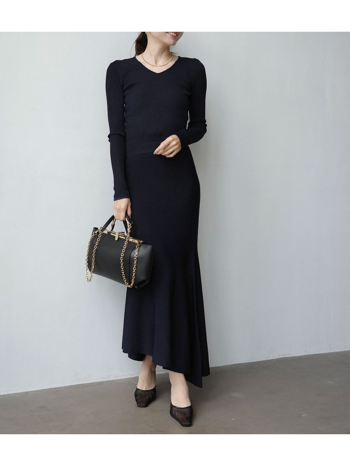 【アニュアンス/anuans】のリュクスビスコースイレヘムニットスカート インテリア・キッズ・メンズ・レディースファッション・服の通販 founy(ファニー) 　ファッション　Fashion　レディースファッション　Fashion for Women　スカート　Skirts　シルク　Silk, 100% Silk　再入荷　Restock / Back in Stock　おすすめ　Recommended / Our Picks　NAVY|ID: prp329100004835810 ipo3291000000035224312