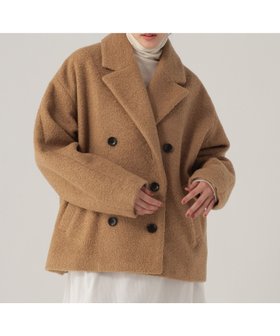 【エルーラ/Elura】のカーリーシャギーPコート/632314 人気、トレンドファッション・服の通販 founy(ファニー) ファッション Fashion レディースファッション Fashion for Women アウター Coat / Outerwear Collection コート・ロングコート・ピーコート Long Coats, Peacoats & More Pコート Pea Coats ダウン Down, Puffer ダブル Double, Double-Breasted デニム Denim, Jeans Material ワイド Wide, Wide Fit エレガント 上品 Elegant 冬 Winter / This Winter |ID:prp329100004835814