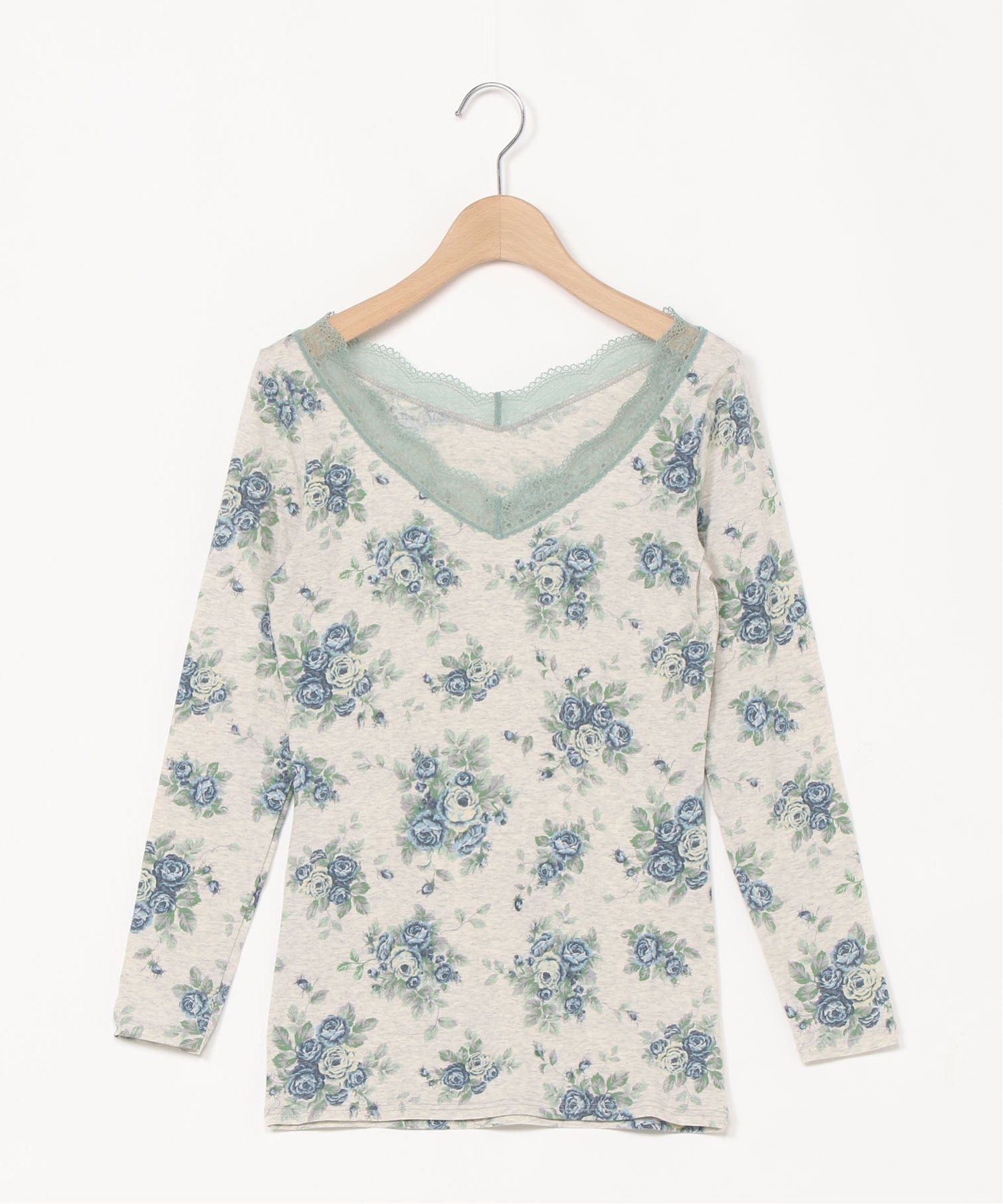 【キッドブルー/KID BLUE】の25オータムローズ 長袖インナー インテリア・キッズ・メンズ・レディースファッション・服の通販 founy(ファニー) 　ファッション　Fashion　レディースファッション　Fashion for Women　トップス・カットソー　Cut & Sew Tops　インナー　Innerwear　オータム　Autumn Fashion　クラシック　Classic, Timeless Style　ローズ　Rose, Rose Motif　長袖　Long Sleeve, Full Sleeve　ブルー|ID: prp329100004835822 ipo3291000000035224373