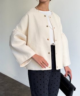 【シェトワ/Chez toi】の【セレモニー対応可】袖フレアツイードジャケット 人気、トレンドファッション・服の通販 founy(ファニー) ファッション Fashion レディースファッション Fashion for Women アウター Coat / Outerwear Collection レディースジャケット・軽アウター Jackets ジャケット Jacket, Outerwear ツイード Twill, Twill Weave デニム Denim, Jeans Material フリンジ Fringe, Tassel ブローチ Brooch, Pin Brooch ポケット Pocket, Pocket Detail モノトーン Monotone, Black and White ラウンド Round, Round Neck 再入荷 Restock / Back in Stock おすすめ Recommended / Our Picks セレモニー Ceremony |ID:prp329100004835831