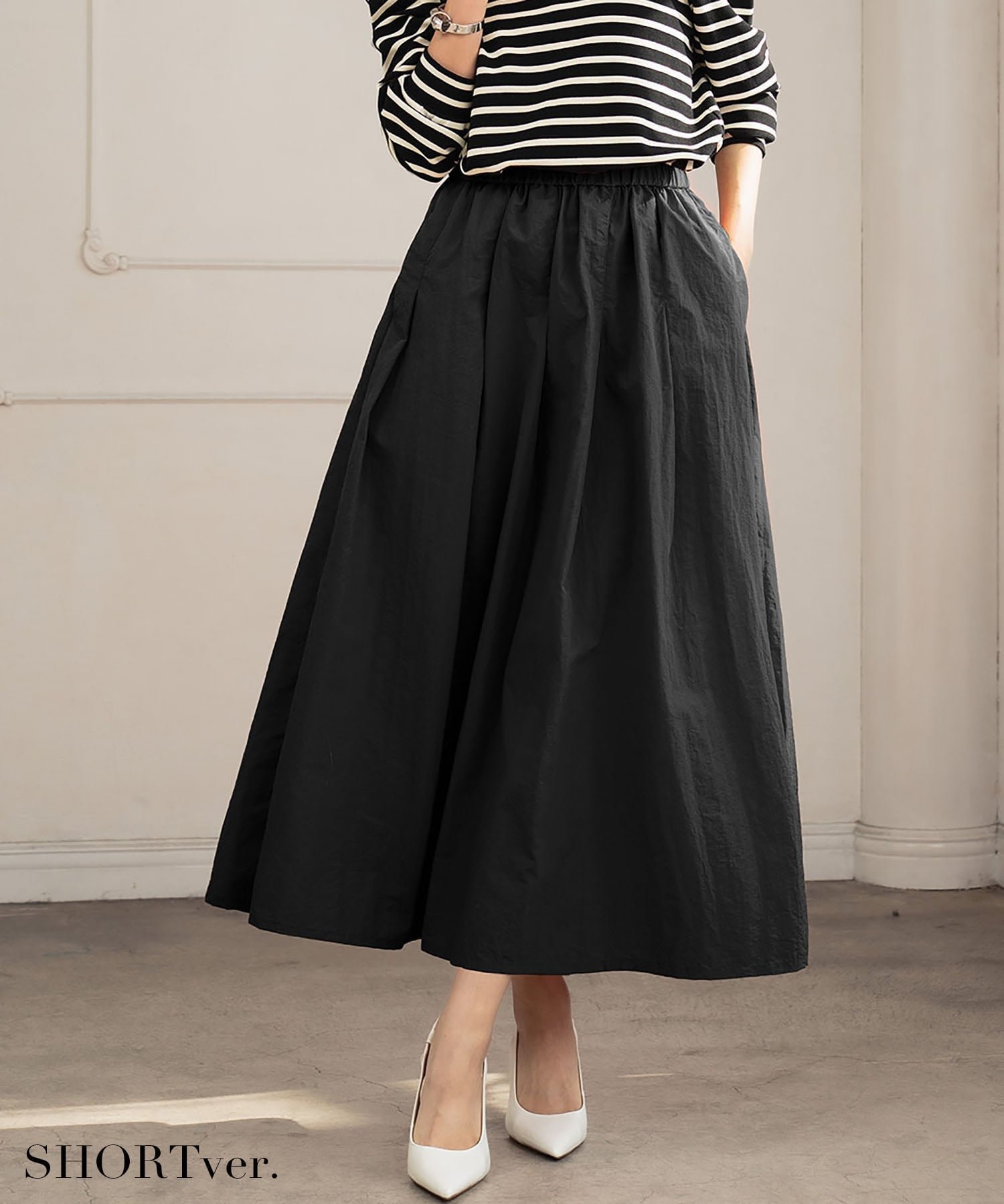 【ガール/GIRL】の【選べる着丈】タフタギャザーフレアスカート ロング 秋 冬 ゴム インテリア・キッズ・メンズ・レディースファッション・服の通販 founy(ファニー) 　ファッション　Fashion　レディースファッション　Fashion for Women　スカート　Skirts　Aライン・フレアスカート　A-Line & Flared Skirts　春　Spring　秋　Autumn　タフタ　Taffeta, Structured Fabric　パープル　Purple, Violet　ロング　Long, Long-Length　ワッシャー　Washer, Crinkled Finish　冬　Winter / This Winter　再入荷　Restock / Back in Stock　おすすめ　Recommended / Our Picks　エレガント 上品　Elegant　BK|ID: prp329100004835846 ipo3291000000035224562