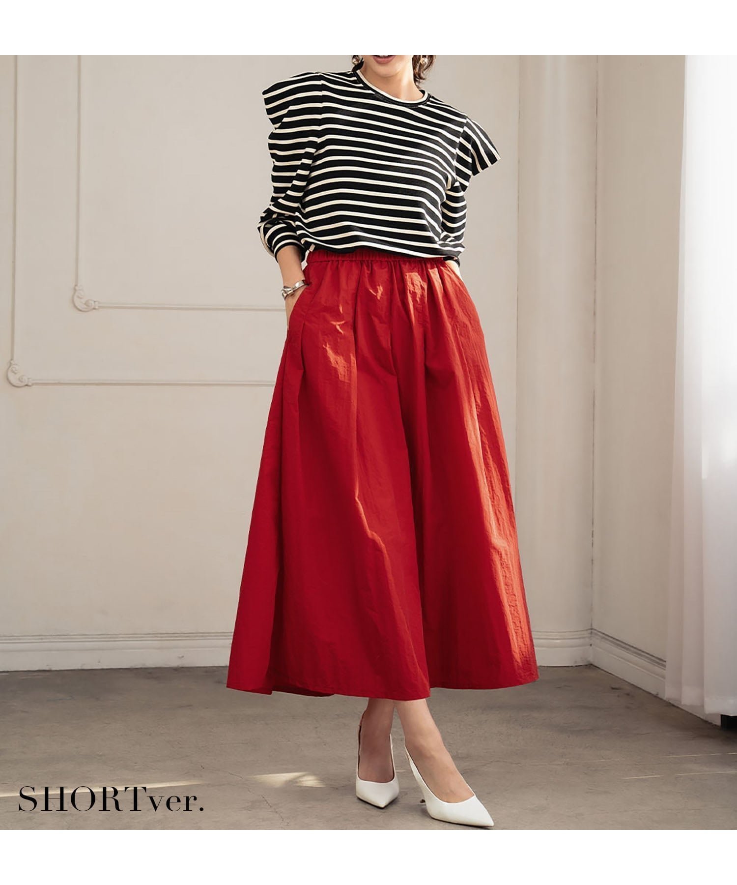 【ガール/GIRL】の【選べる着丈】タフタギャザーフレアスカート ロング 秋 冬 ゴム インテリア・キッズ・メンズ・レディースファッション・服の通販 founy(ファニー) 　ファッション　Fashion　レディースファッション　Fashion for Women　スカート　Skirts　Aライン・フレアスカート　A-Line & Flared Skirts　春　Spring　秋　Autumn　タフタ　Taffeta, Structured Fabric　パープル　Purple, Violet　ロング　Long, Long-Length　ワッシャー　Washer, Crinkled Finish　冬　Winter / This Winter　再入荷　Restock / Back in Stock　おすすめ　Recommended / Our Picks　エレガント 上品　Elegant　RED|ID: prp329100004835846 ipo3291000000035224584