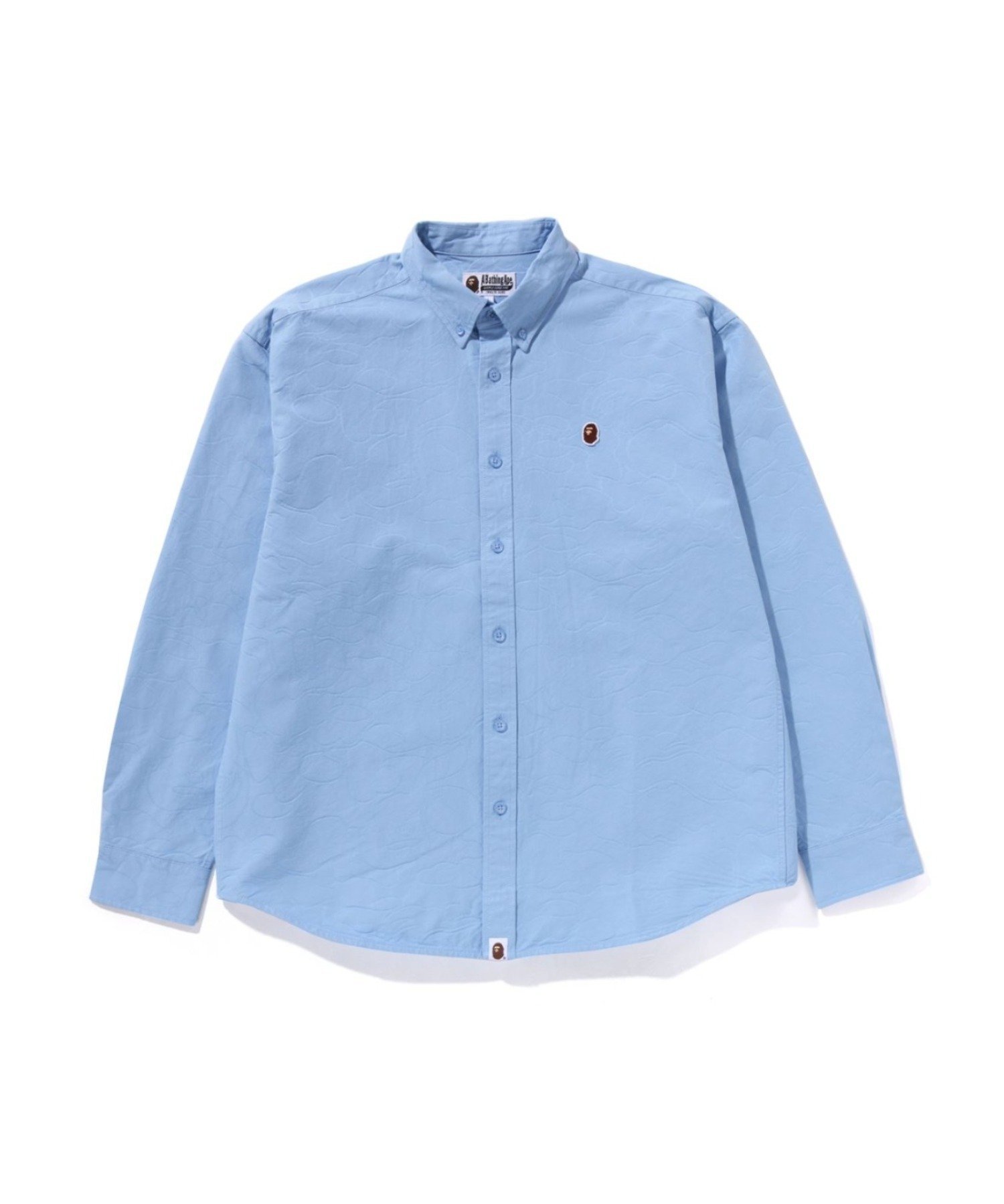 【アベイシングエイプ/A BATHING APE / MEN】のLINE CAMO JACQUARD OXFORD LS SHIRT インテリア・キッズ・メンズ・レディースファッション・服の通販 founy(ファニー) 　ファッション　Fashion　メンズファッション　Fashion for Men　ワンポイント　One Point, Statement Accent　BLUE|ID: prp329100004835871 ipo3291000000035224756