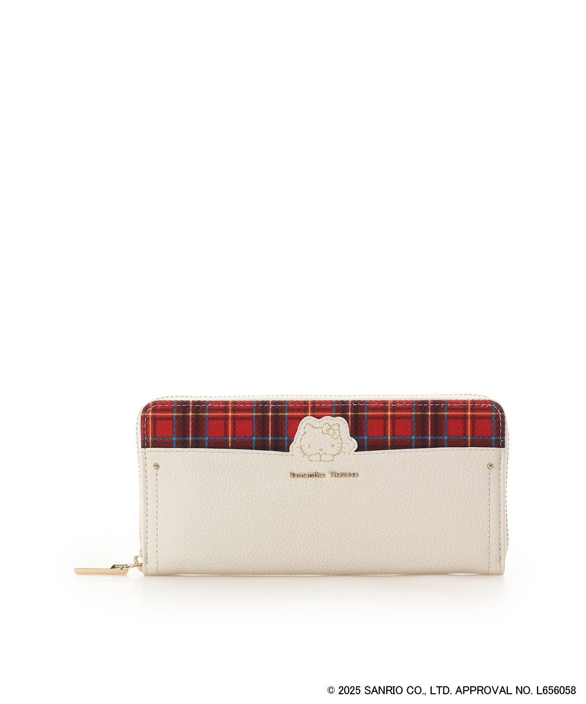 【サマンサタバサ/SamanTha Thavasa】の「ハローキティ」コレクション 長財布 インテリア・キッズ・メンズ・レディースファッション・服の通販 founy(ファニー) 　ファッション　Fashion　レディースファッション　Fashion for Women　ミニ財布・二つ折り財布　Wallets & Card Cases　コレクション　Collection, Seasonal Line　チェック　Check, Plaid, Tartan　プリント　Print, Printed Pattern　ポケット　Pocket, Pocket Detail　人気　Popular, Best Seller　財布　Wallet, Purse　オフホワイト|ID: prp329100004835907 ipo3291000000035225044