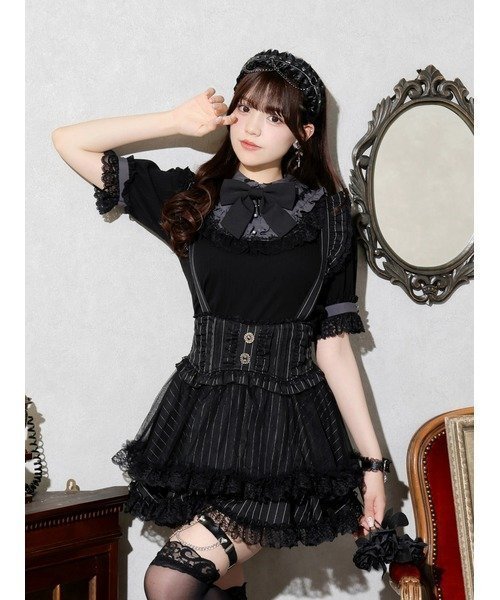 【ノエミ/NOEMIE】のゴシックチュールサスペンダースカパン インテリア・キッズ・メンズ・レディースファッション・服の通販 founy(ファニー) 　ファッション　Fashion　レディースファッション　Fashion for Women　おすすめ　Recommended / Our Picks　カットソー　Cut and Sewn Top　チュール　Tulip, Tulip Motif　フリル　Frill, Ruffle　レース　Lace, Lace Fabric　A柄|ID: prp329100004835908 ipo3291000000035225054