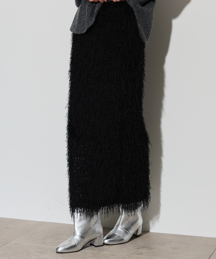 【インディヴィ/INDIVI】のカットシャギータイトスカート インテリア・キッズ・メンズ・レディースファッション・服の通販 founy(ファニー) 　ファッション　Fashion　レディースファッション　Fashion for Women　スカート　Skirts　エレガント 上品　Elegant　シンプル　Simple, Minimal　スリット　Slit, Slit Detail　セットアップ　Set-Up, Coordinated Outfit　テクスチャー　Texture, Textured Fabric　トレンド　Trend, Trending Now　バランス　Balance, Style Balance　リラックス　Relax, Relaxed Fit　ロング　Long, Long-Length　ブラック|ID: prp329100004835924 ipo3291000000035225206