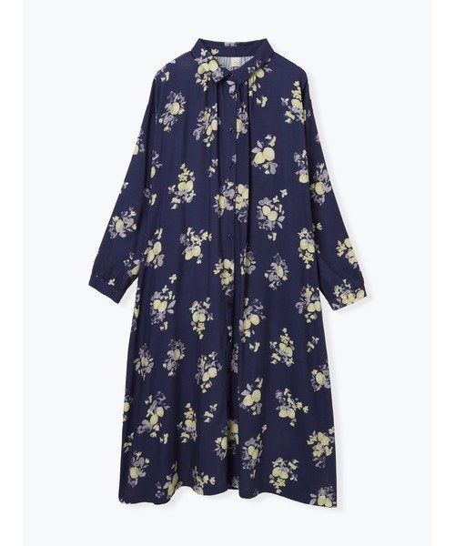 【ルディックパーク/LUDIC PARK】の水彩花柄ワンピース インテリア・キッズ・メンズ・レディースファッション・服の通販 founy(ファニー) 　ファッション　Fashion　レディースファッション　Fashion for Women　ワンピース　Dresses　おすすめ　Recommended / Our Picks　カーディガン　Cardigan, Knitwear　フレア　Flare, Flared　紺|ID: prp329100004835934 ipo3291000000035225258