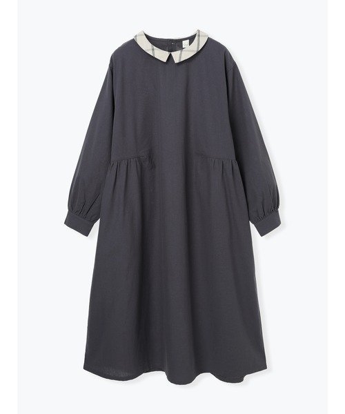 【ルディックパーク/LUDIC PARK】のギャザーフレアワンピース インテリア・キッズ・メンズ・レディースファッション・服の通販 founy(ファニー) 　ファッション　Fashion　レディースファッション　Fashion for Women　ワンピース　Dresses　ギャザー　Gathered, Ruffled　リネン　Linen, Linen Fabric　濃グレー|ID: prp329100004835936 ipo3291000000035225264