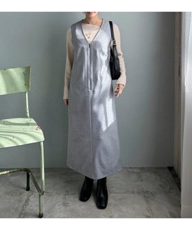 【ドゥ アルシーヴ/Doux archives】のフロントジップジャンスカ 人気、トレンドファッション・服の通販 founy(ファニー) ファッション Fashion レディースファッション Fashion for Women ジップ Zip, Zipper ポケット Pocket, Pocket Detail リネン Linen, Linen Fabric |ID:prp329100004835937