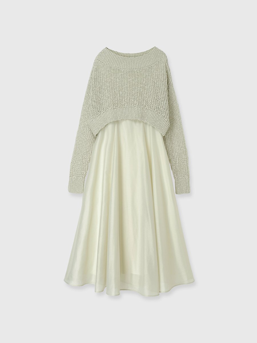 【アニュアンス/anuans】のニットレイヤードキャミワンピース インテリア・キッズ・メンズ・レディースファッション・服の通販 founy(ファニー) 　ファッション　Fashion　レディースファッション　Fashion for Women　ワンピース　Dresses　キャミソールワンピース　Camisole Dresses　キャミワンピース　Cami Dress, Slip Dress　シアー　Sheer, See-Through　ショルダー　Shoulder, Shoulder Strap　再入荷　Restock / Back in Stock　MINT|ID: prp329100004835947 ipo3291000000035225332