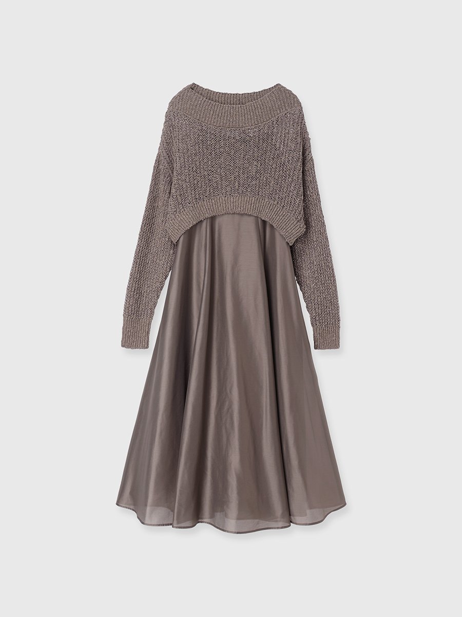 【アニュアンス/anuans】のニットレイヤードキャミワンピース インテリア・キッズ・メンズ・レディースファッション・服の通販 founy(ファニー) 　ファッション　Fashion　レディースファッション　Fashion for Women　ワンピース　Dresses　キャミソールワンピース　Camisole Dresses　キャミワンピース　Cami Dress, Slip Dress　シアー　Sheer, See-Through　ショルダー　Shoulder, Shoulder Strap　再入荷　Restock / Back in Stock　MOCA|ID: prp329100004835947 ipo3291000000035225333