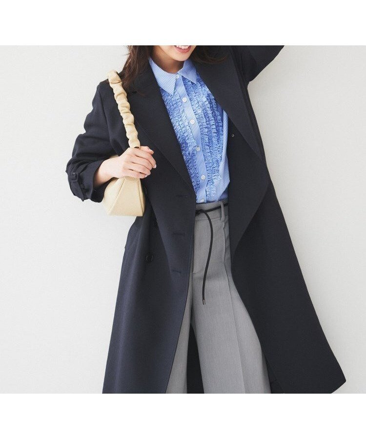 【アンタイトル/UNTITLED】の【通勤】バックサテン トレンチコート インテリア・キッズ・メンズ・レディースファッション・服の通販 founy(ファニー) 　ファッション　Fashion　レディースファッション　Fashion for Women　アウター　Coat / Outerwear Collection　コート・ロングコート・ピーコート　Long Coats, Peacoats & More　トレンチコート / 春秋の定番アウター　Trench Coats　おすすめ　Recommended / Our Picks　サテン　Satin, Glossy Fabric　ジャケット　Jacket, Outerwear　ストレッチ　Stretch, Stretchy Fabric　スマート　Smart, Elegant　セットアップ　Set-Up, Coordinated Outfit　ポケット　Pocket, Pocket Detail　リラックス　Relax, Relaxed Fit　ビジネス 仕事 通勤　Business / Work / Commuting　ネイビー|ID: prp329100004835950 ipo3291000000035225353