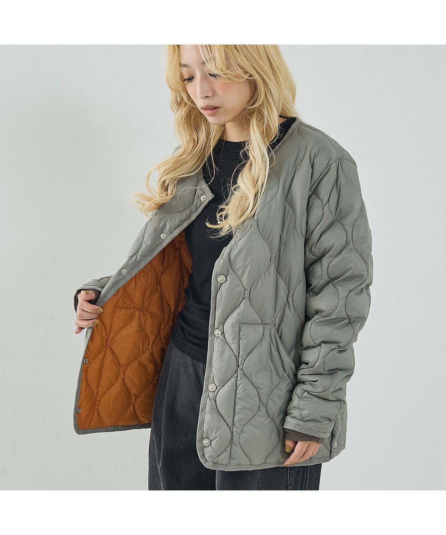 【ノミネ/NOMINE】の【TAION】キルティングクルーネック ダウンジャケット / ブルゾン インテリア・キッズ・メンズ・レディースファッション・服の通販 founy(ファニー) 　ファッション　Fashion　レディースファッション　Fashion for Women　アウター　Coat / Outerwear Collection　レディースジャケット・軽アウター　Jackets　ブルゾンジャケット・スポーティアウター　Blouson Jackets　アウトドア　Outdoor Clothing　インナー　Innerwear　カーゴパンツ　Cargo Pants, Utility Pants　シンプル　Simple, Minimal　ジャケット　Jacket, Outerwear　スリット　Slit, Slit Detail　ダウン　Down, Puffer　パッチ　Patch, Appliqué　フロント　Front, Front Design　ブルゾン　Blouson, Bomber Jacket　ポケット　Pocket, Pocket Detail　ミックス　Mix, Mixed Style　ミリタリー　Military, Army Style　再入荷　Restock / Back in Stock　おすすめ　Recommended / Our Picks　モスグリーン|ID: prp329100004835951 ipo3291000000035225357