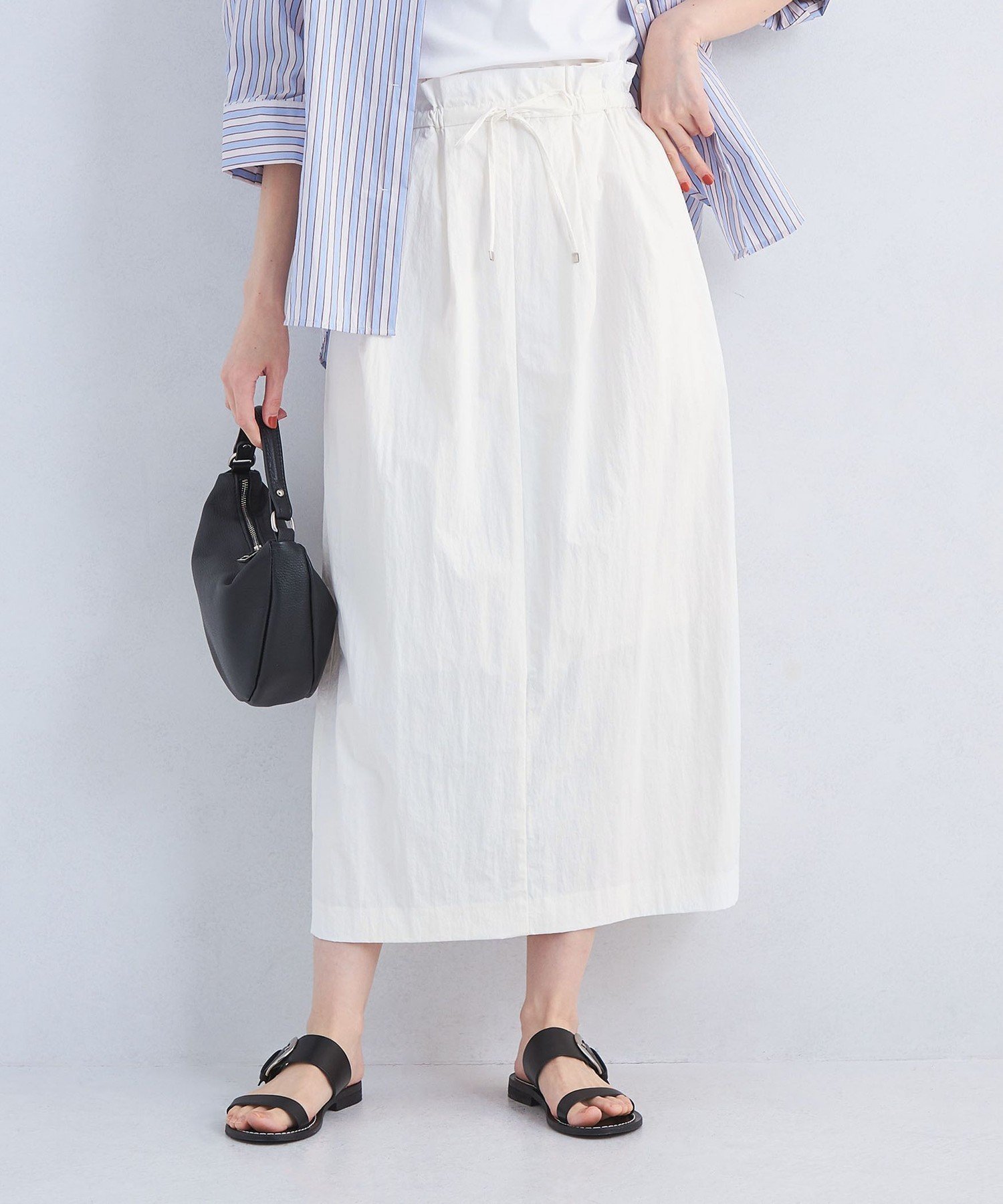 【ユナイテッドアローズ/UNITED ARROWS】のウエスト ギャザー バブル スカート インテリア・キッズ・メンズ・レディースファッション・服の通販 founy(ファニー) 　ファッション　Fashion　レディースファッション　Fashion for Women　スカート　Skirts　おすすめ　Recommended / Our Picks　アメリカン　American Style　ギャザー　Gathered, Ruffled　コクーン　Cocoon, Cocoon Silhouette　スリーブ　Sleeve, Long Sleeve / Short Sleeve　タンク　Tank Top, Sleeveless Top　トレンド　Trend, Trending Now　夏　Summer　OFF WHITE|ID: prp329100004835962 ipo3291000000035225463