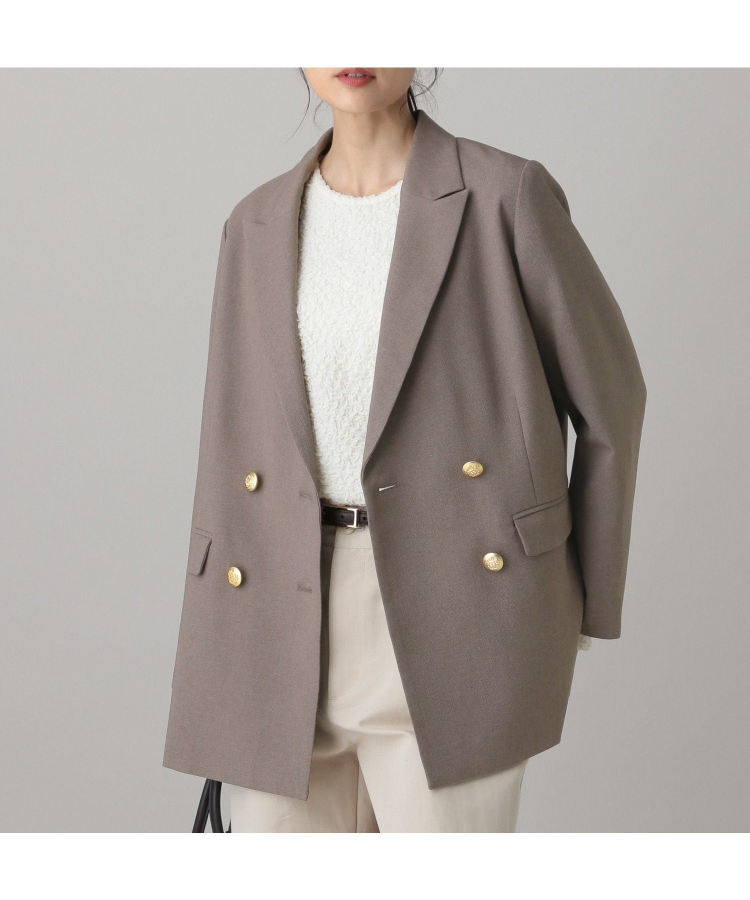 【グローバルワーク/GLOBAL WORK】のMATINEE LINE/ライトミックス/ワイドジャケット/624979 インテリア・キッズ・メンズ・レディースファッション・服の通販 founy(ファニー) 　ファッション　Fashion　レディースファッション　Fashion for Women　アウター　Coat / Outerwear Collection　レディースジャケット・軽アウター　Jackets　おすすめ　Recommended / Our Picks　シンプル　Simple, Minimal　ジャケット　Jacket, Outerwear　セットアップ　Set-Up, Coordinated Outfit　ダブル　Double, Double-Breasted　デニム　Denim, Jeans Material　ミックス　Mix, Mixed Style　ワイド　Wide, Wide Fit　モカ53|ID: prp329100004835963 ipo3291000000035225476