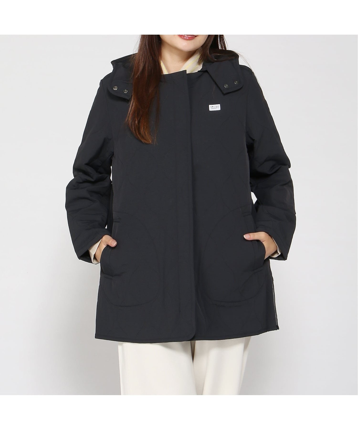 【クロコダイル/CROCODILE】の2WAY フード付きアウター インテリア・キッズ・メンズ・レディースファッション・服の通販 founy(ファニー) 　ファッション　Fashion　レディースファッション　Fashion for Women　アウター　Coat / Outerwear Collection　シンプル　Simple, Minimal　フェミニン　Feminine, Girly　ブラック|ID: prp329100004835972 ipo3291000000035225608