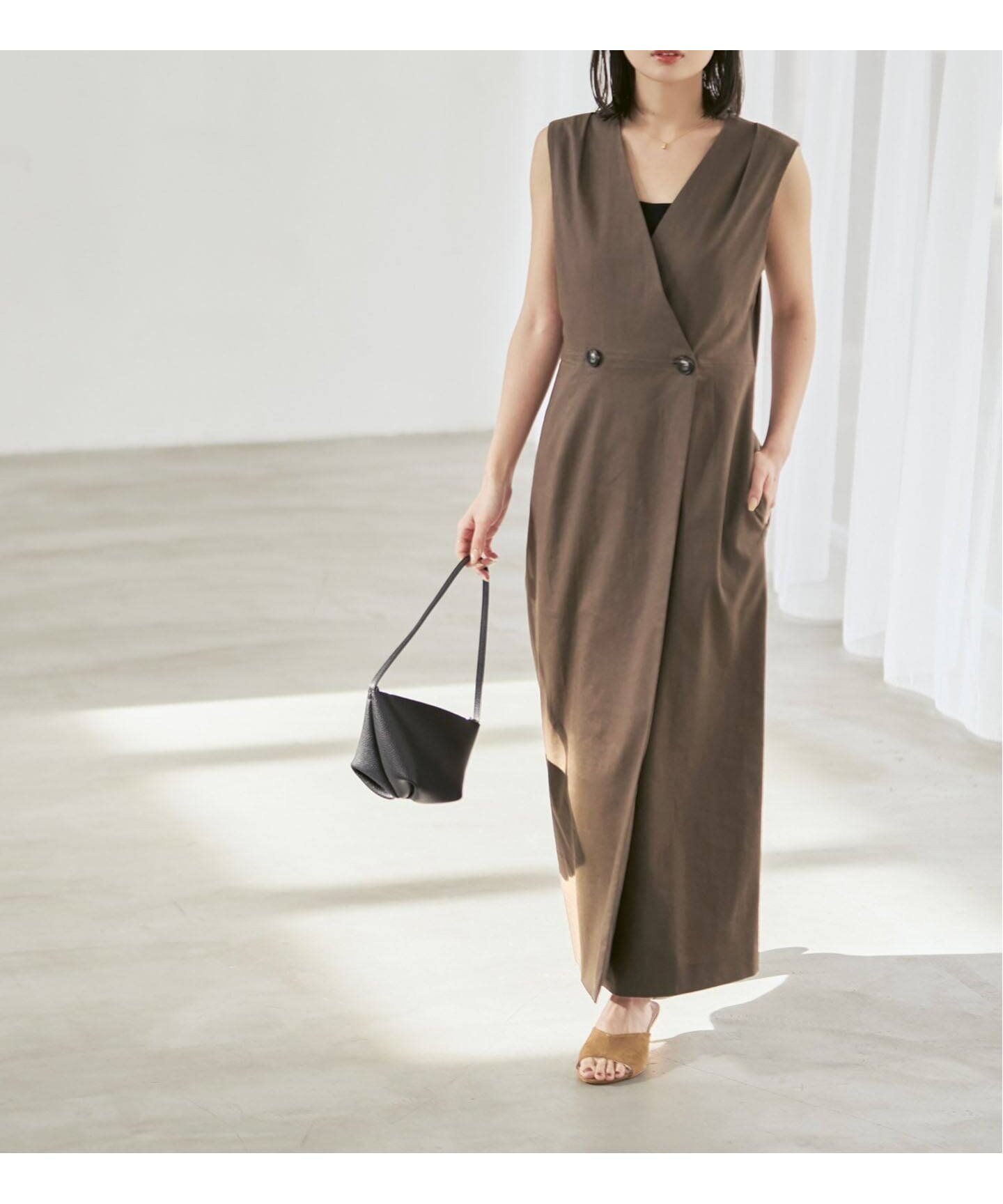 【ノーブル / スピック&スパン/NOBLE / Spick & Span】の麻ストレッチロングジレワンピース 人気、トレンドファッション・服の通販 founy(ファニー) 　ファッション　Fashion　レディースファッション　Fashion for Women　アウター　Coat / Outerwear Collection　おすすめ　Recommended / Our Picks　ジャケット　Jacket, Outerwear　ストレッチ　Stretch, Stretchy Fabric　セットアップ　Set-Up, Coordinated Outfit　トレンド　Trend, Trending Now　フロント　Front, Front Design　夏　Summer　定番　Standard, Basic Item　春　Spring　S/S・春夏　SS, Spring/Summer, Warm Season　 other-1|ID: prp329100004835981 ipo3291000000035225669