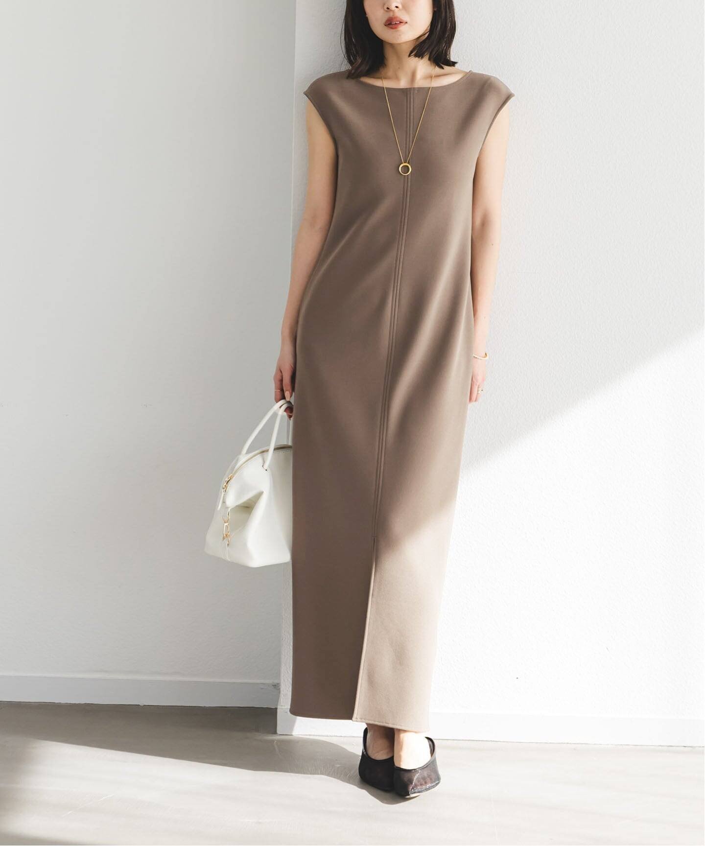 【ノーブル / スピック&スパン/NOBLE / Spick & Span】のコンフォートジャージー2WAYワンピース インテリア・キッズ・メンズ・レディースファッション・服の通販 founy(ファニー) 　ファッション　Fashion　レディースファッション　Fashion for Women　ワンピース　Dresses　インナー　Innerwear　エレガント 上品　Elegant　シンプル　Simple, Minimal　ジャケット　Jacket, Outerwear　スリーブ　Sleeve, Long Sleeve / Short Sleeve　バランス　Balance, Style Balance　フレンチ　French, French Style　ブラウン D|ID: prp329100004835988 ipo3291000000035225709