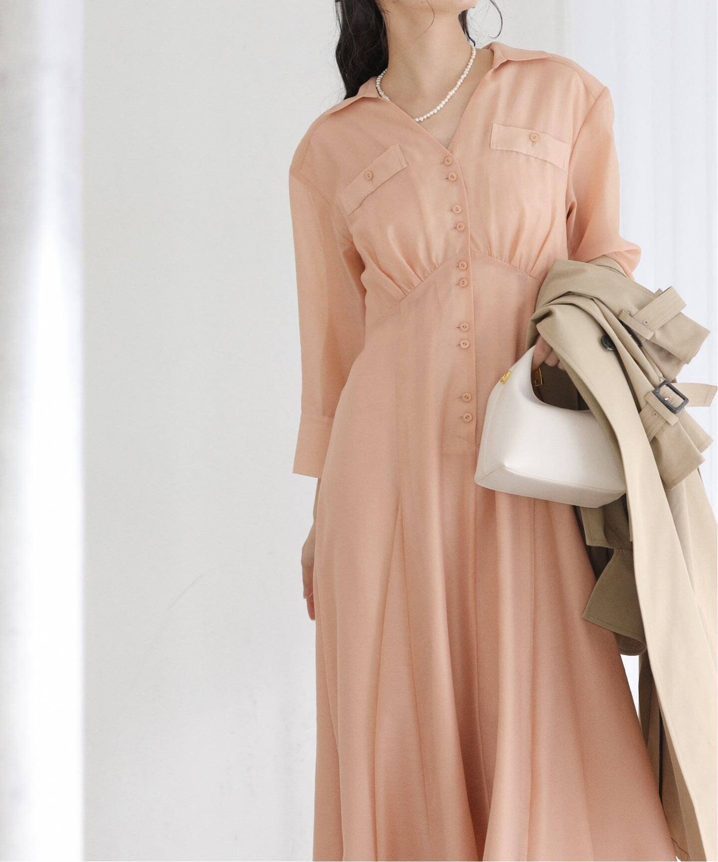 【ラ トータリテ/La TOTALITE】の【洗える】ポケットシャツワンピース インテリア・キッズ・メンズ・レディースファッション・服の通販 founy(ファニー) 　ファッション　Fashion　レディースファッション　Fashion for Women　ワンピース　Dresses　シャツワンピース / 1枚で着映えコーデ　Shirt Dresses　2026年　2026　オレンジ　Orange　ドット　Polka Dot, Dot Pattern　フレア　Flare, Flared　エレガント 上品　Elegant　洗える　Machine Washable　オレンジ|ID: prp329100004835991 ipo3291000000035225720