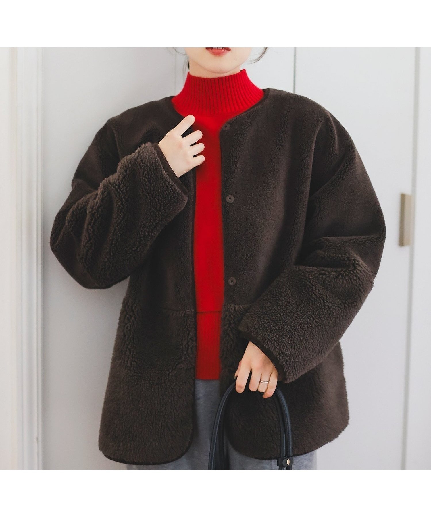 【ルクールブラン/le.coeur blanc】のリバーシブルフェイクムートンコート 人気、トレンドファッション・服の通販 founy(ファニー) 　ファッション　Fashion　レディースファッション　Fashion for Women　アウター　Coat / Outerwear Collection　コート・ロングコート・ピーコート　Long Coats, Peacoats & More　おすすめ　Recommended / Our Picks　パイピング　Piping, Trim Design　フェイクムートン　Faux Shearling, Faux Mouton　フェミニン　Feminine, Girly　ムートン　Shearling, Mouton　 other-1|ID: prp329100004835995 ipo3291000000035225733