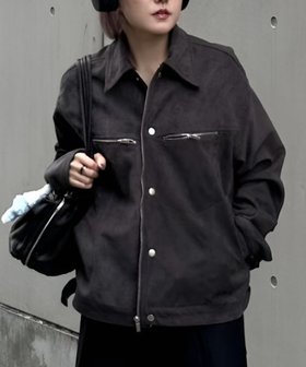 【ネバーマインドザエックスユー チカシツプラス/Never mind the XU Chikashitsu+】の【Chikashitsu +】fake suede zipper blouson 人気、トレンドファッション・服の通販 founy(ファニー) ファッション Fashion レディースファッション Fashion for Women アウター Coat / Outerwear Collection ブルゾンジャケット・スポーティアウター Blouson Jackets シルバー Silver, Metallic Silver シンプル Simple, Minimal ジャケット Jacket, Outerwear フロント Front, Front Design ブルゾン Blouson, Bomber Jacket メンズ Men's, Menswear リラックス Relax, Relaxed Fit A/W・秋冬 Autumn/Winter 再入荷 Restock / Back in Stock エレガント 上品 Elegant |ID:prp329100004836001
