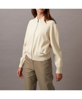 【カルバンクライン/Calvin Klein】の【公式ショップ】 カルバンクライン ハーフミラノリブジップボンバージャケット Calvin Klein 44B355G 人気、トレンドファッション・服の通販 founy(ファニー) ファッション Fashion レディースファッション Fashion for Women アウター Coat / Outerwear Collection レディースジャケット・軽アウター Jackets カーディガン Cardigan, Knitwear クロップド Cropped, Short Length バランス Balance, Style Balance ミラノリブ Milano Rib, Milano Stitch |ID:prp329100004836004