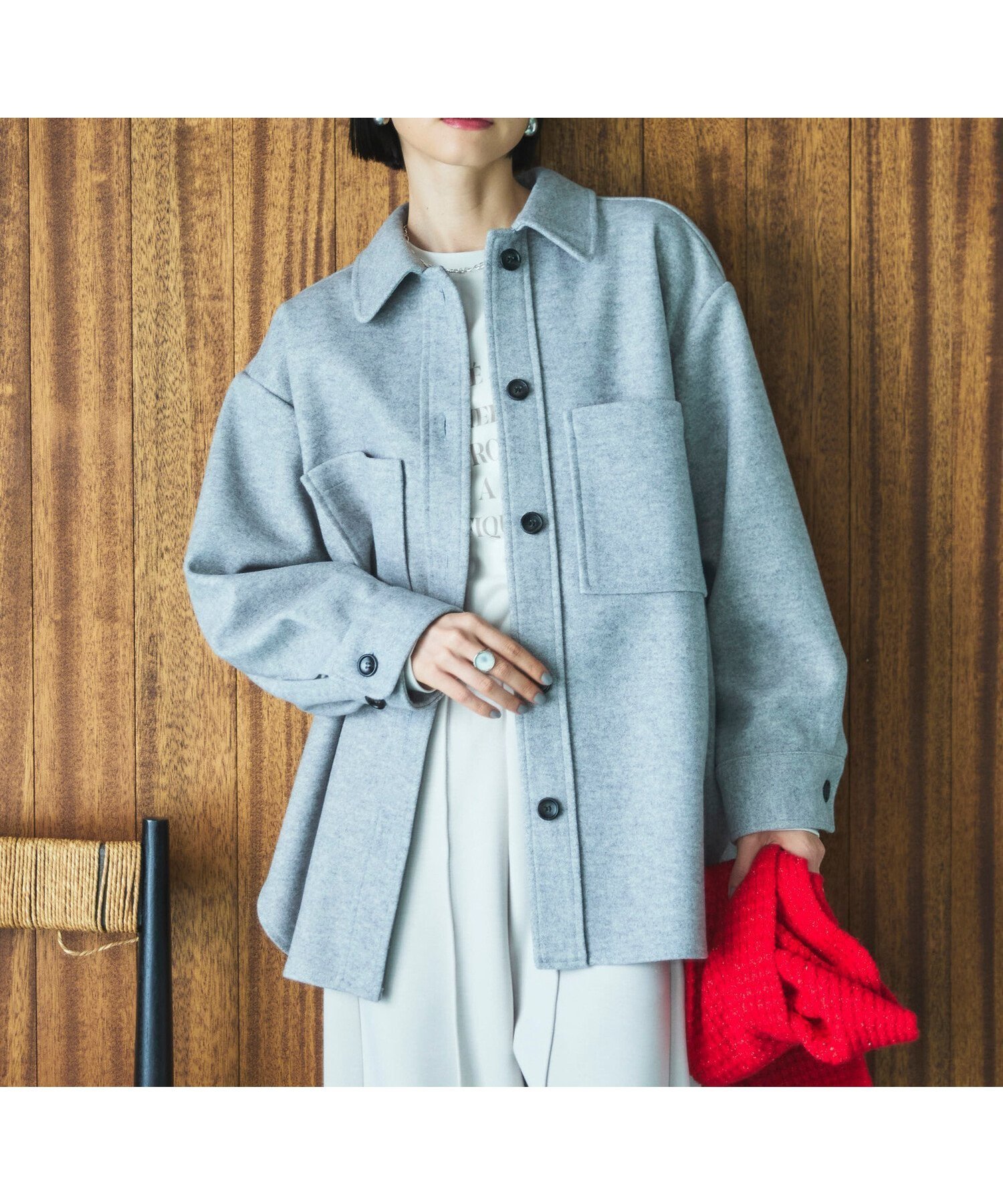 【ドゥ アルシーヴ/Doux archives】のジャージメルトンシャツジャケット インテリア・キッズ・メンズ・レディースファッション・服の通販 founy(ファニー) 　ファッション　Fashion　レディースファッション　Fashion for Women　アウター　Coat / Outerwear Collection　レディースジャケット・軽アウター　Jackets　ショルダー　Shoulder, Shoulder Strap　ジャケット　Jacket, Outerwear　ドロップ　Drop Shoulder, Dropped Style　パーカー　Hoodie, Parka　ポケット　Pocket, Pocket Detail　GRAY|ID: prp329100004836025 ipo3291000000035225884