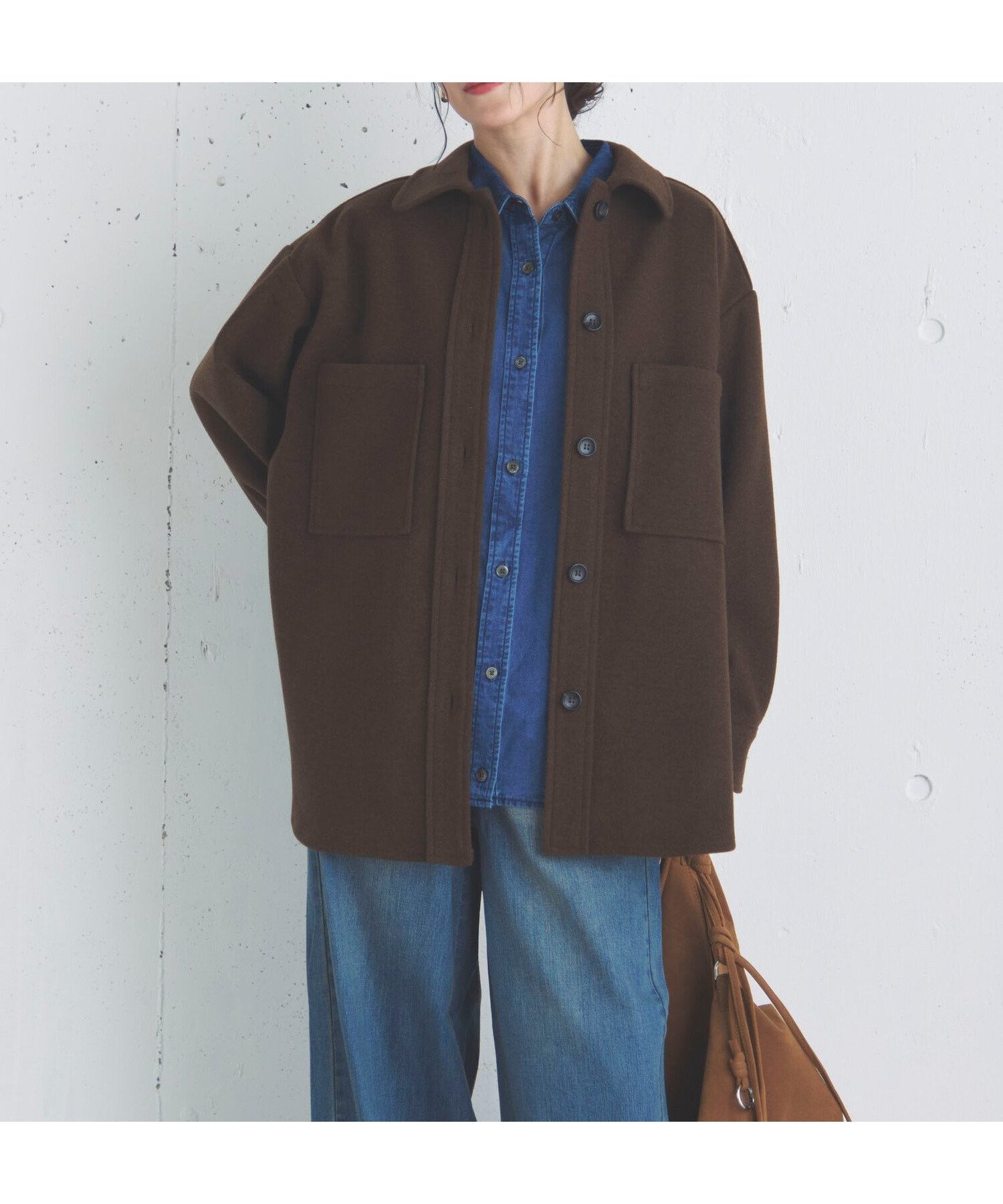 【ドゥ アルシーヴ/Doux archives】のジャージメルトンシャツジャケット インテリア・キッズ・メンズ・レディースファッション・服の通販 founy(ファニー) 　ファッション　Fashion　レディースファッション　Fashion for Women　アウター　Coat / Outerwear Collection　レディースジャケット・軽アウター　Jackets　ショルダー　Shoulder, Shoulder Strap　ジャケット　Jacket, Outerwear　ドロップ　Drop Shoulder, Dropped Style　パーカー　Hoodie, Parka　ポケット　Pocket, Pocket Detail　BROWN|ID: prp329100004836025 ipo3291000000035225885