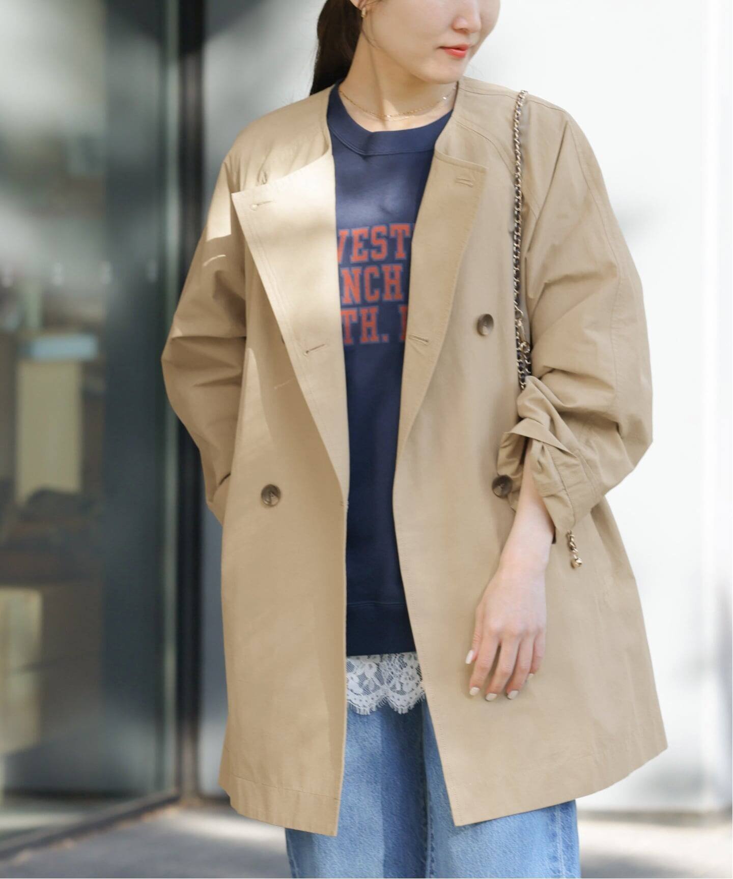 【ジャーナルスタンダード レリューム/JOURNAL STANDARD relume】の26SS新作 / 洗濯機洗い可 ノーカラートレンチコート インテリア・キッズ・メンズ・レディースファッション・服の通販 founy(ファニー) 　ファッション　Fashion　レディースファッション　Fashion for Women　アウター　Coat / Outerwear Collection　コート・ロングコート・ピーコート　Long Coats, Peacoats & More　トレンチコート / 春秋の定番アウター　Trench Coats　2026年　2026　ショート　Short, Short Length　ベージュ|ID: prp329100004836037 ipo3291000000035225979