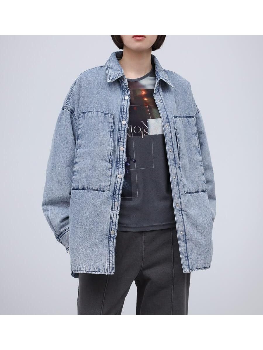 【ラシュッド/LASUD】の中綿キルティングデニムシャツジャケット 人気、トレンドファッション・服の通販 founy(ファニー) 　ファッション　Fashion　レディースファッション　Fashion for Women　アウター　Coat / Outerwear Collection　レディースジャケット・軽アウター　Jackets　インナー　Innerwear　キルティング　Quilted, Quilting　軽量　Lightweight, Ultra Light　デニム　Denim, Jeans Material　バランス　Balance, Style Balance　防寒　Cold Protection, Winter-Ready　ルーズ　Loose, Oversized　ロング　Long, Long-Length　ワイド　Wide, Wide Fit　冬　Winter / This Winter　おすすめ　Recommended / Our Picks　 other-1|ID: prp329100004836040 ipo3291000000035225996