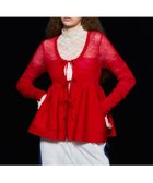 【メゾンスペシャル/MAISON SPECIAL】のSheer Peplum Cardigan 人気、トレンドファッション・服の通販 founy(ファニー) ファッション Fashion レディースファッション Fashion for Women トップス・カットソー Cut & Sew Tops カーディガン・羽織り Layered Style Cardigans キャミ Camisole, Cami Top シアー Sheer, See-Through タンク Tank Top, Sleeveless Top フレア Flare, Flared フロント Front, Front Design リボン Ribbon, Bow 秋 Autumn thumbnail RED|ID: prp329100004836053 ipo3291000000035226153