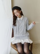 【オル/Olu】のフリルレイヤードケーブルニット 人気、トレンドファッション・服の通販 founy(ファニー) ファッション Fashion レディースファッション Fashion for Women トップス・カットソー Cut & Sew Tops ニット Knit Tops & Sweaters 今季 This Season, Current Season スウェット / スエット Sweatshirt, Sweatwear チュニック Tunic, Long Top トレンド Trend, Trending Now 人気 Popular, Best Seller バランス Balance, Style Balance フリル Frill, Ruffle ロング Long, Long-Length 冬 Winter / This Winter エレガント 上品 Elegant thumbnail blue gray|ID: prp329100004836056 ipo3291000000035226169