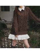 【オル/Olu】のフリルレイヤードケーブルニット 人気、トレンドファッション・服の通販 founy(ファニー) ファッション Fashion レディースファッション Fashion for Women トップス・カットソー Cut & Sew Tops ニット Knit Tops & Sweaters 今季 This Season, Current Season スウェット / スエット Sweatshirt, Sweatwear チュニック Tunic, Long Top トレンド Trend, Trending Now 人気 Popular, Best Seller バランス Balance, Style Balance フリル Frill, Ruffle ロング Long, Long-Length 冬 Winter / This Winter エレガント 上品 Elegant thumbnail brown|ID: prp329100004836056 ipo3291000000035226170