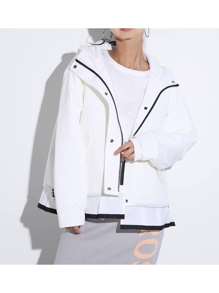 【ヴァン/Vin】のプリーツヘムフーディーブルゾン 人気、トレンドファッション・服の通販 founy(ファニー) 　ファッション　Fashion　レディースファッション　Fashion for Women　アウター　Coat / Outerwear Collection　ブルゾンジャケット・スポーティアウター　Blouson Jackets　おすすめ　Recommended / Our Picks　ドローコード　Drawcord, Drawstring Cord　ブルゾン　Blouson, Bomber Jacket　プリーツ　Pleats, Pleated　 other-1|ID: prp329100004836062 ipo3291000000035226224