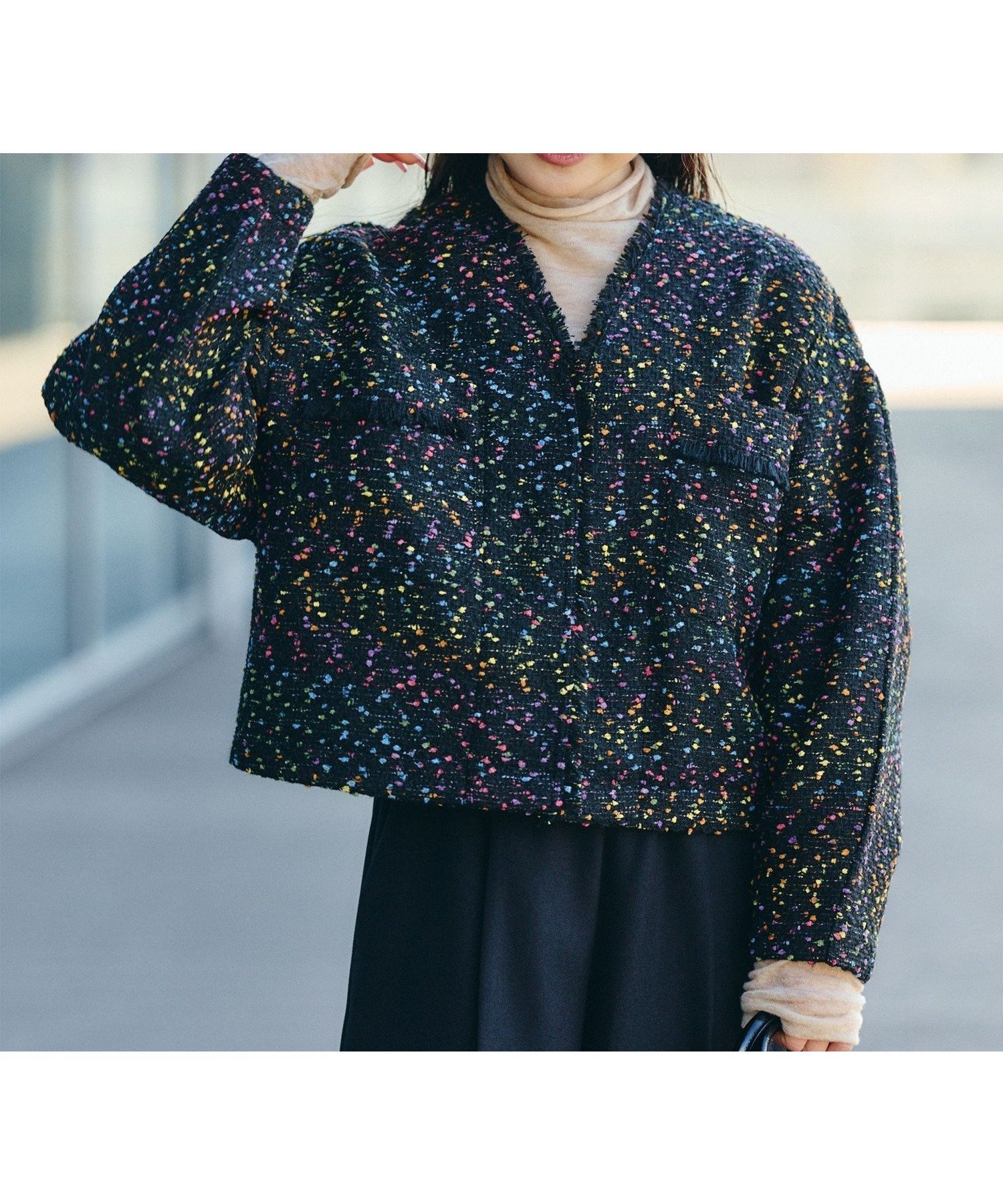 【ビームス ハート/BEAMS HEART】のカラーネップ ツイードブルゾン 人気、トレンドファッション・服の通販 founy(ファニー) 　ファッション　Fashion　レディースファッション　Fashion for Women　アウター　Coat / Outerwear Collection　ブルゾンジャケット・スポーティアウター　Blouson Jackets　秋　Autumn　クラシカル　Classical, Vintage-Inspired　今季　This Season, Current Season　サテン　Satin, Glossy Fabric　セットアップ　Set-Up, Coordinated Outfit　ツイード　Twill, Twill Weave　デニム　Denim, Jeans Material　ネップ　Nepp, Slub Yarn　バランス　Balance, Style Balance　ブルゾン　Blouson, Bomber Jacket　プリーツ　Pleats, Pleated　ミックス　Mix, Mixed Style　ランダム　Random, Irregular　冬　Winter / This Winter　おすすめ　Recommended / Our Picks　 other-1|ID: prp329100004836082 ipo3291000000035226403