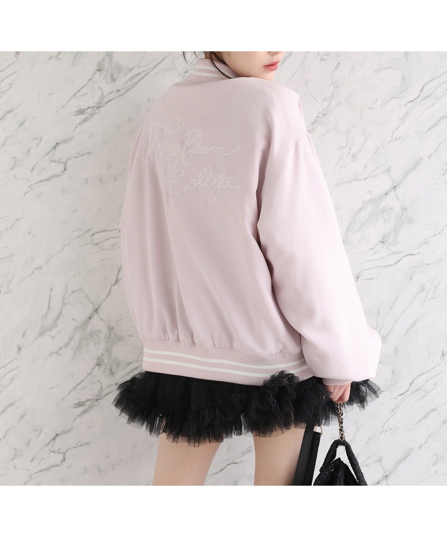 【ナイスクラップ/NICE CLAUP】の【premium order】ロゴ入りスカジャン 人気、トレンドファッション・服の通販 founy(ファニー) 　ファッション　Fashion　レディースファッション　Fashion for Women　2026年　2026　おすすめ　Recommended / Our Picks　インナー　Innerwear　ガーリー　Girly, Feminine Style　デニム　Denim, Jeans Material　バランス　Balance, Style Balance　フリル　Frill, Ruffle　ルーズ　Loose, Oversized　レース　Lace, Lace Fabric　 other-1|ID: prp329100004836085 ipo3291000000035226417