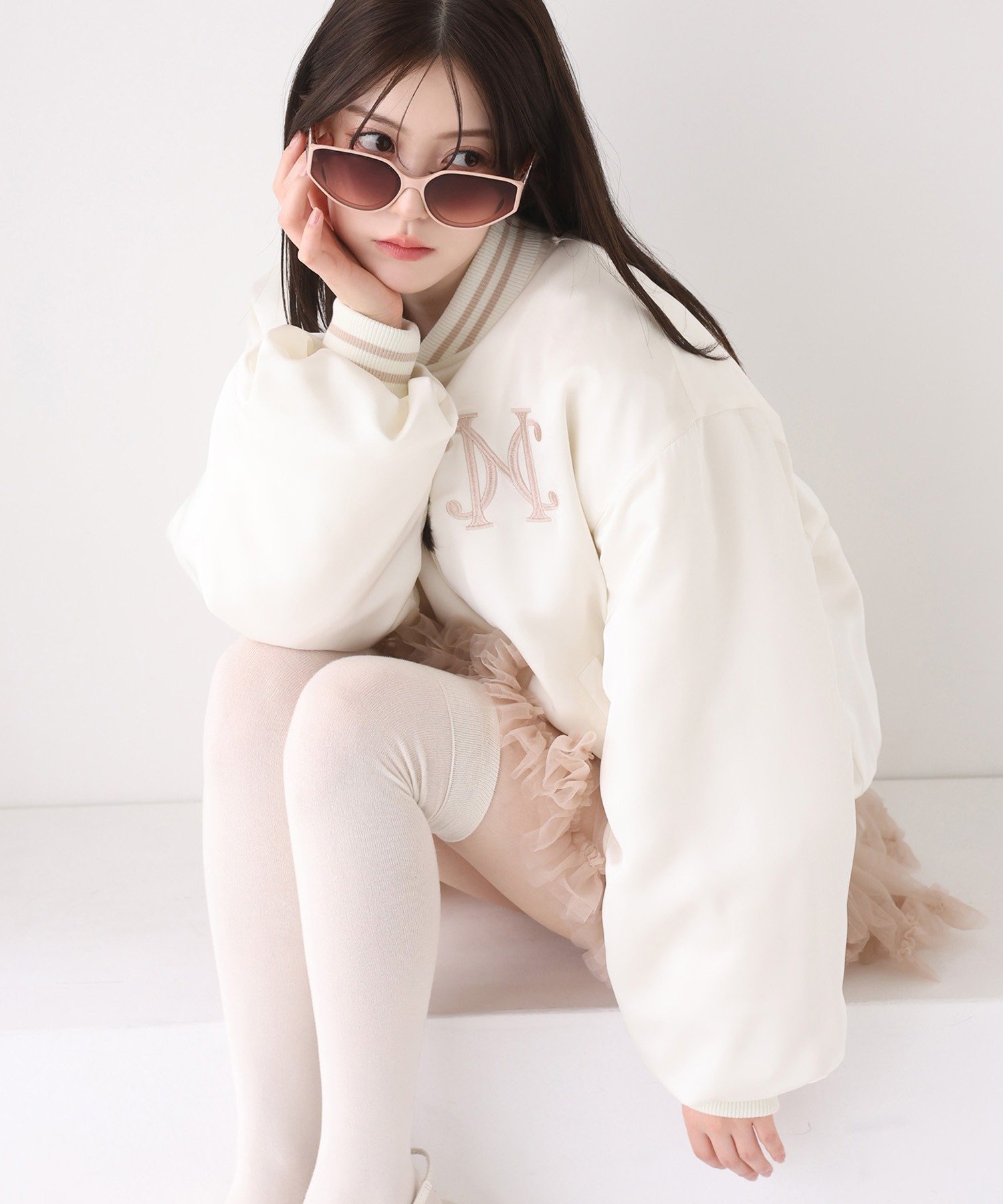 【ナイスクラップ/NICE CLAUP】の【premium order】ロゴ入りスカジャン インテリア・キッズ・メンズ・レディースファッション・服の通販 founy(ファニー) 　ファッション　Fashion　レディースファッション　Fashion for Women　2026年　2026　おすすめ　Recommended / Our Picks　インナー　Innerwear　ガーリー　Girly, Feminine Style　デニム　Denim, Jeans Material　バランス　Balance, Style Balance　フリル　Frill, Ruffle　ルーズ　Loose, Oversized　レース　Lace, Lace Fabric　アイボリー|ID: prp329100004836085 ipo3291000000035226421