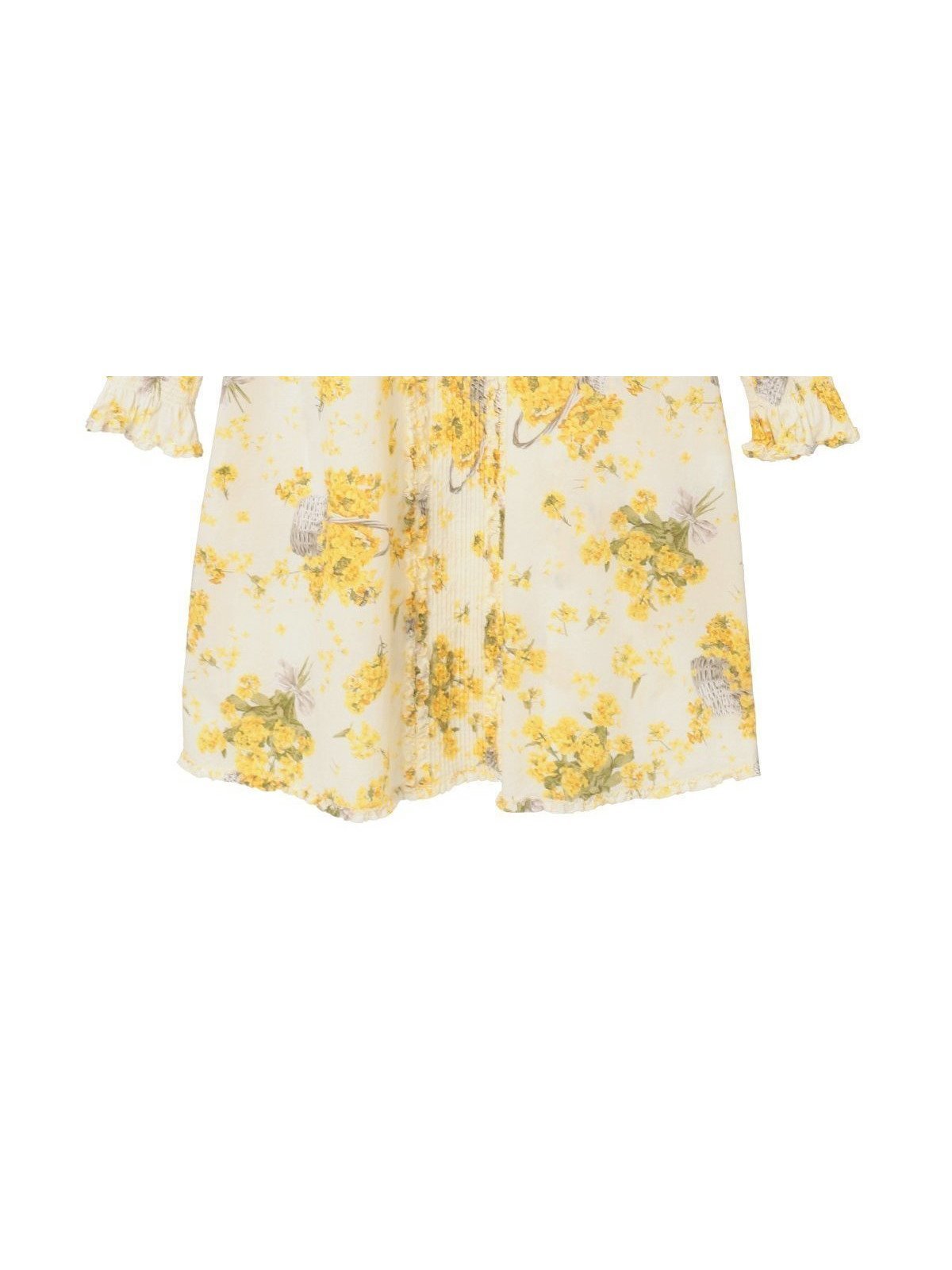 【ピンクハウス/PINK HOUSE】のなのはなプリントチュニックブラウス インテリア・キッズ・メンズ・レディースファッション・服の通販 founy(ファニー) 　ファッション　Fashion　レディースファッション　Fashion for Women　トップス・カットソー　Cut & Sew Tops　シャツ・ブラウス・オフィスカジュアル　Elegant Blouses & Button-Ups　チュニック　Tunic, Long Top　フェミニン　Feminine, Girly　フリル　Frill, Ruffle　フレンチ　French, French Style　フロント　Front, Front Design　ブローチ　Brooch, Pin Brooch　プリント　Print, Printed Pattern　リボン　Ribbon, Bow　ロマンティック　Romantic, Feminine Style　ワンポイント　One Point, Statement Accent　春　Spring　クリーム|ID: prp329100004836129 ipo3291000000035226874