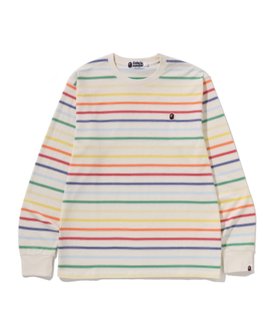 【ア ベイシング エイプ/A BATHING APE】のGRADIENT RAINBOW STRIPE ONE POINT REGULAR FIT LS TEE 人気、トレンドファッション・服の通販 founy(ファニー) ファッション Fashion レディースファッション Fashion for Women インナー Innerwear スリーブ Sleeve, Long Sleeve / Short Sleeve ボーダー Border, Stripe ロング Long, Long-Length ワンポイント One Point, Statement Accent |ID:prp329100004836173