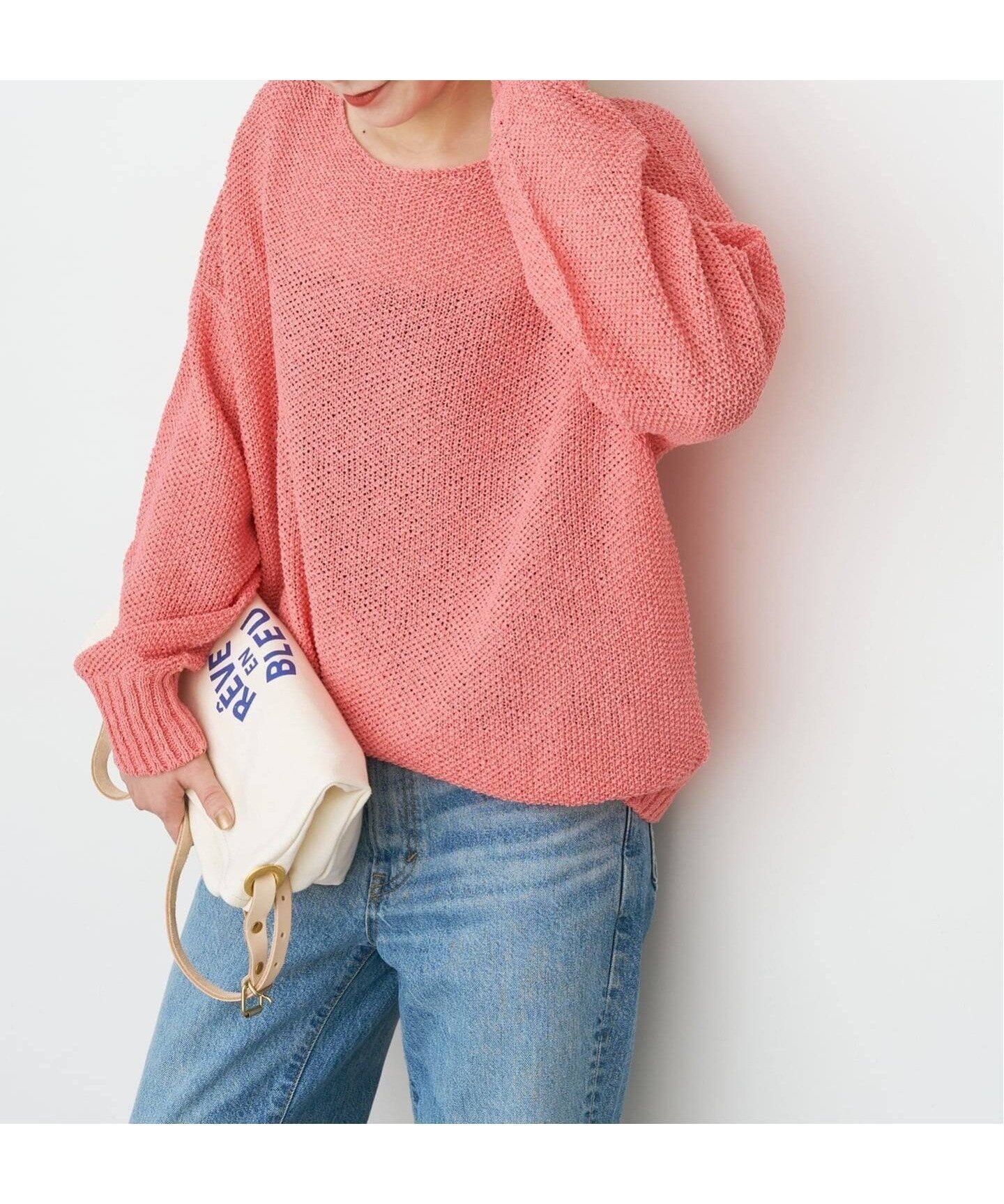 【スピック&スパン/Spick & Span】の《WEB限定カラー有り / 追加 》ペーパーヤーン2WAYルーズプルオーバー インテリア・キッズ・メンズ・レディースファッション・服の通販 founy(ファニー) 　ファッション　Fashion　レディースファッション　Fashion for Women　トップス・カットソー　Cut & Sew Tops　カジュアルプルオーバー・ニットトップス　Pullovers & Knit Tops / Casual Pullovers　ピンク|ID: prp329100004836204 ipo3291000000035227332