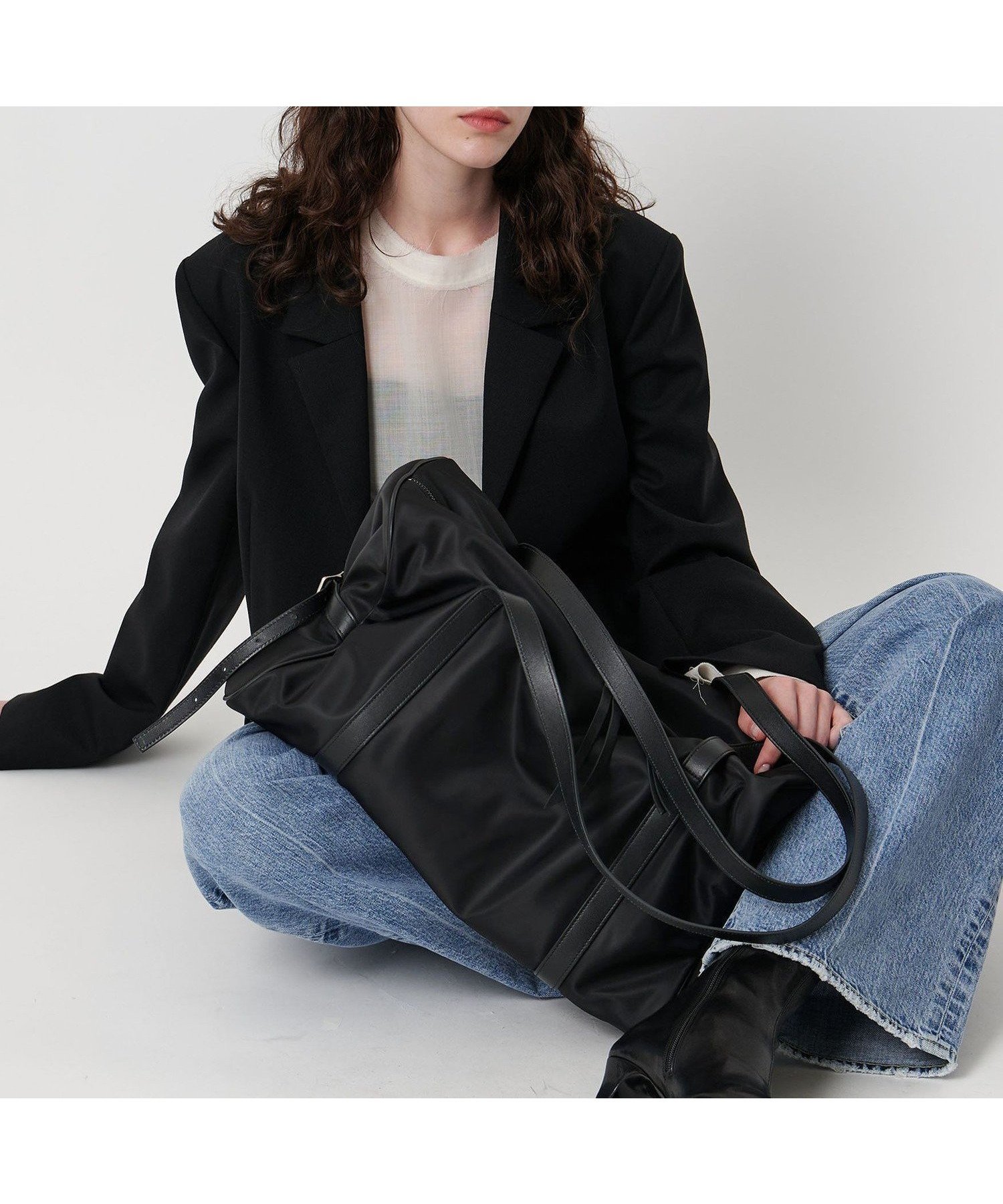 【ユナイテッドアローズ/UNITED ARROWS】のAEWEN MATOPH MIES ボストンバッグ インテリア・キッズ・メンズ・レディースファッション・服の通販 founy(ファニー) 　ファッション　Fashion　レディースファッション　Fashion for Women　バッグ　Bags　台形　A-Line, Trapezoid Shape　ビッグ　Big, Oversized　フェミニン　Feminine, Girly　ボストン　Boston　ボストンバッグ　Boston Bag, Retro Bag　ボンディング　Bonding, Bonded Fabric　ポケット　Pocket, Pocket Detail　マニッシュ　Mannish, Boyish　エレガント 上品　Elegant　BLACK|ID: prp329100004836212 ipo3291000000035227402