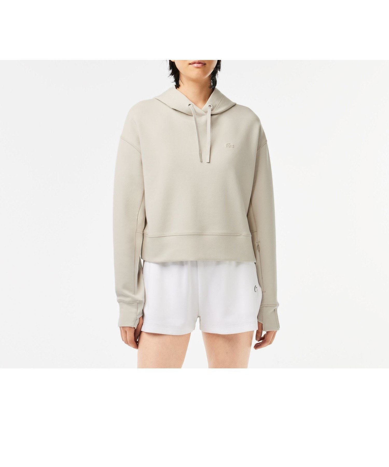 【ラコステ/LACOSTE】のワイド クロップドフードスウェットパーカー / フーディー インテリア・キッズ・メンズ・レディースファッション・服の通販 founy(ファニー) 　ファッション　Fashion　レディースファッション　Fashion for Women　トップス・カットソー　Cut & Sew Tops　レディースパーカー・カジュアルフーディー　Casual Hoodies & Sweatshirts　スウェット・クルーネックトップス　Sweatshirts & Crewnecks / Relaxed Fit Sweat Tops　クロップド　Cropped, Short Length　ジップ　Zip, Zipper　スウェット / スエット　Sweatshirt, Sweatwear　スリット　Slit, Slit Detail　ワイド　Wide, Wide Fit　サンドベージュ|ID: prp329100004836219 ipo3291000000035227484