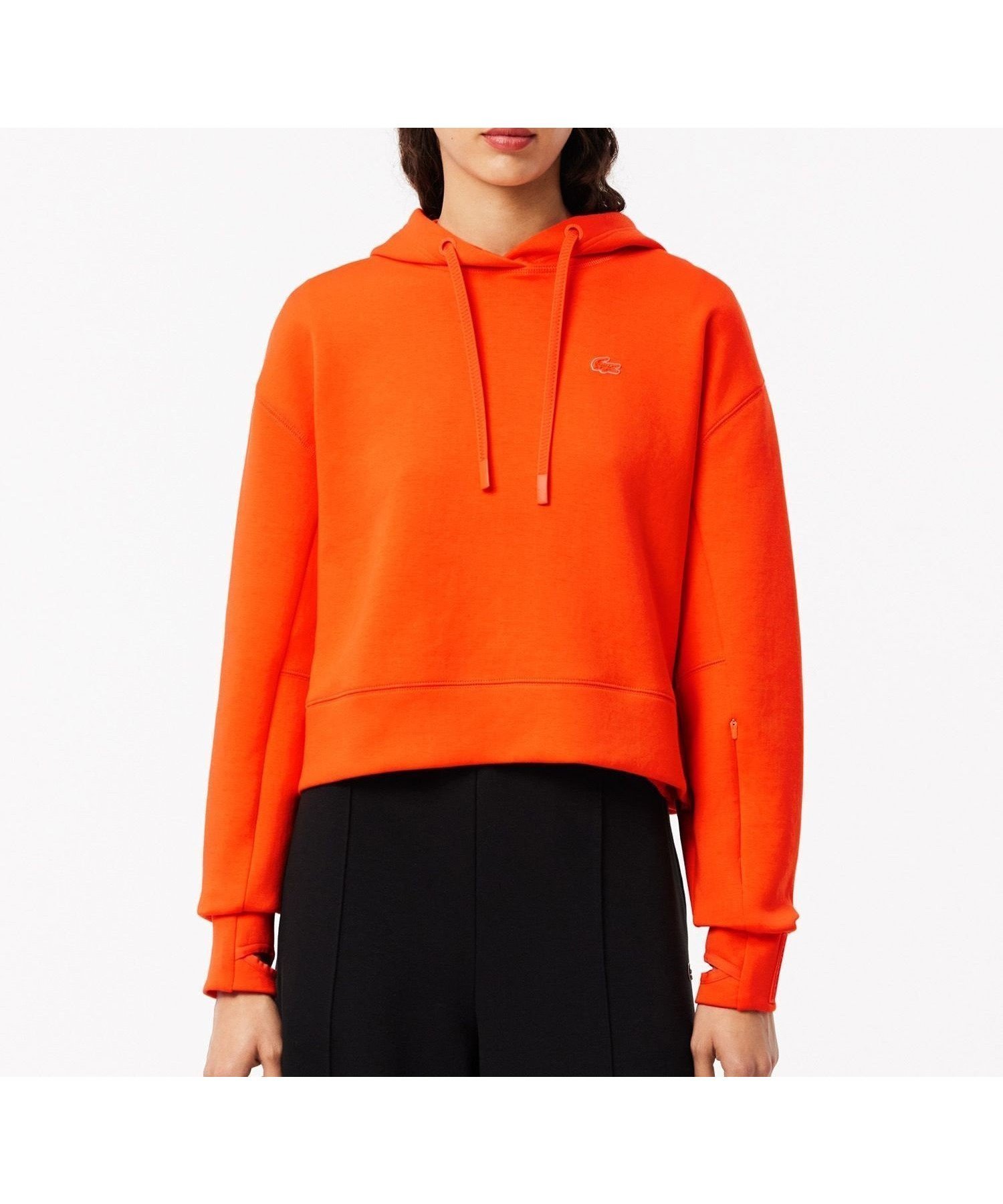 【ラコステ/LACOSTE】のワイド クロップドフードスウェットパーカー / フーディー インテリア・キッズ・メンズ・レディースファッション・服の通販 founy(ファニー) 　ファッション　Fashion　レディースファッション　Fashion for Women　トップス・カットソー　Cut & Sew Tops　レディースパーカー・カジュアルフーディー　Casual Hoodies & Sweatshirts　スウェット・クルーネックトップス　Sweatshirts & Crewnecks / Relaxed Fit Sweat Tops　クロップド　Cropped, Short Length　ジップ　Zip, Zipper　スウェット / スエット　Sweatshirt, Sweatwear　スリット　Slit, Slit Detail　ワイド　Wide, Wide Fit　オレンジ系その他|ID: prp329100004836219 ipo3291000000035227489