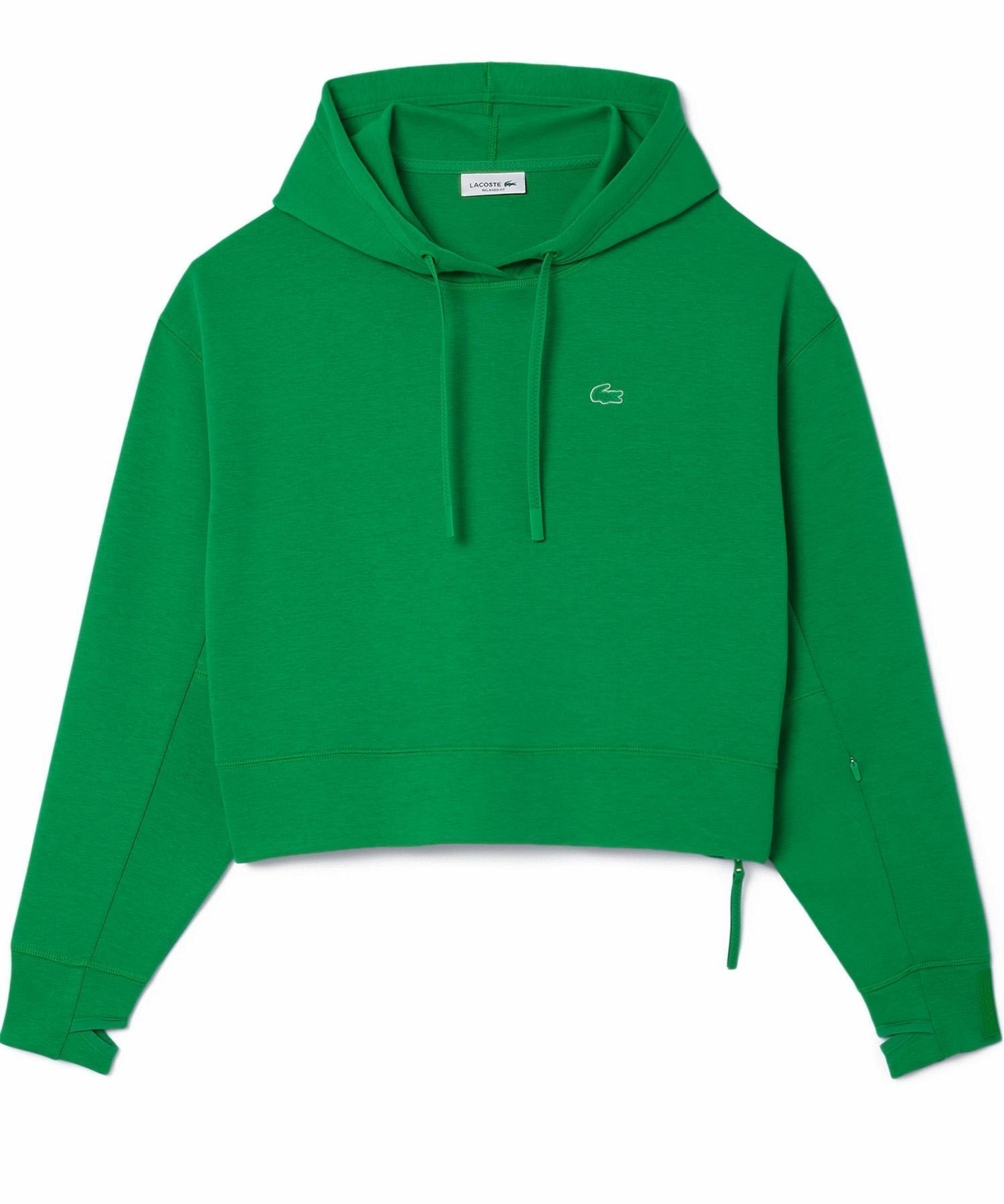【ラコステ/LACOSTE】のワイド クロップドフードスウェットパーカー / フーディー インテリア・キッズ・メンズ・レディースファッション・服の通販 founy(ファニー) 　ファッション　Fashion　レディースファッション　Fashion for Women　トップス・カットソー　Cut & Sew Tops　レディースパーカー・カジュアルフーディー　Casual Hoodies & Sweatshirts　スウェット・クルーネックトップス　Sweatshirts & Crewnecks / Relaxed Fit Sweat Tops　クロップド　Cropped, Short Length　ジップ　Zip, Zipper　スウェット / スエット　Sweatshirt, Sweatwear　スリット　Slit, Slit Detail　ワイド　Wide, Wide Fit　グリーン|ID: prp329100004836219 ipo3291000000035227490