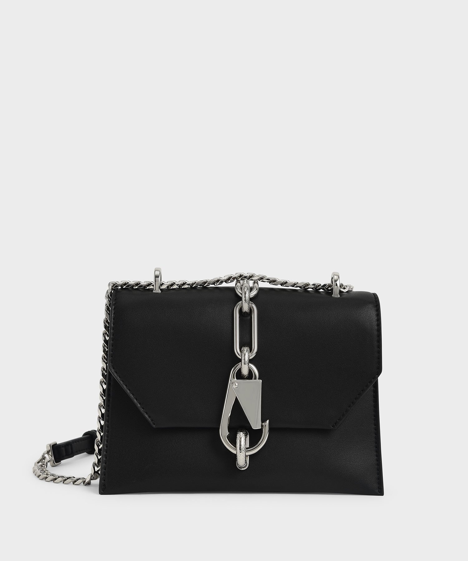 【チャールズ アンド キース/CHARLES & KEITH】のメタリックアクセント ターンロッククロスボディバッグ 人気、トレンドファッション・服の通販 founy(ファニー) 　ファッション　Fashion　レディースファッション　Fashion for Women　バッグ　Bags　ウォレット　Wallet　クール　Cool, Chic　コンパクト　Compact, Small Size　スマート　Smart, Elegant　チェーン　Chain, Chain Strap　ポケット　Pocket, Pocket Detail　 other-1|ID: prp329100004836243 ipo3291000000035227664