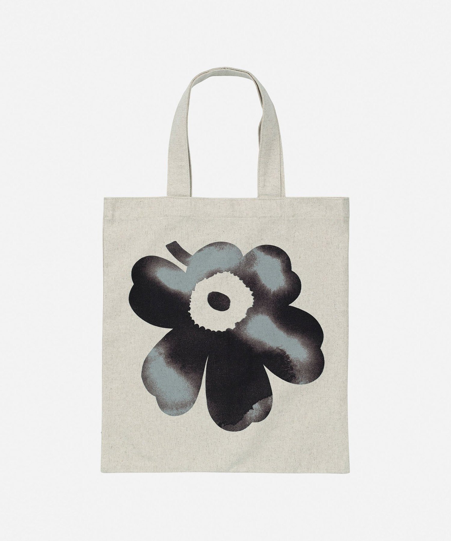 【マリメッコ/marimekko】のVankka Akvarelli Unikko Placement トートバッグ インテリア・キッズ・メンズ・レディースファッション・服の通販 founy(ファニー) 　ファッション　Fashion　レディースファッション　Fashion for Women　バッグ　Bags　スタイリッシュ　Stylish, Fashionable　フィット　Fit, Slim Fit　フラワー　Flower, Floral　モチーフ　Motif, Design Theme　リネン　Linen, Linen Fabric　ブラック×グレー|ID: prp329100004836271 ipo3291000000035227979