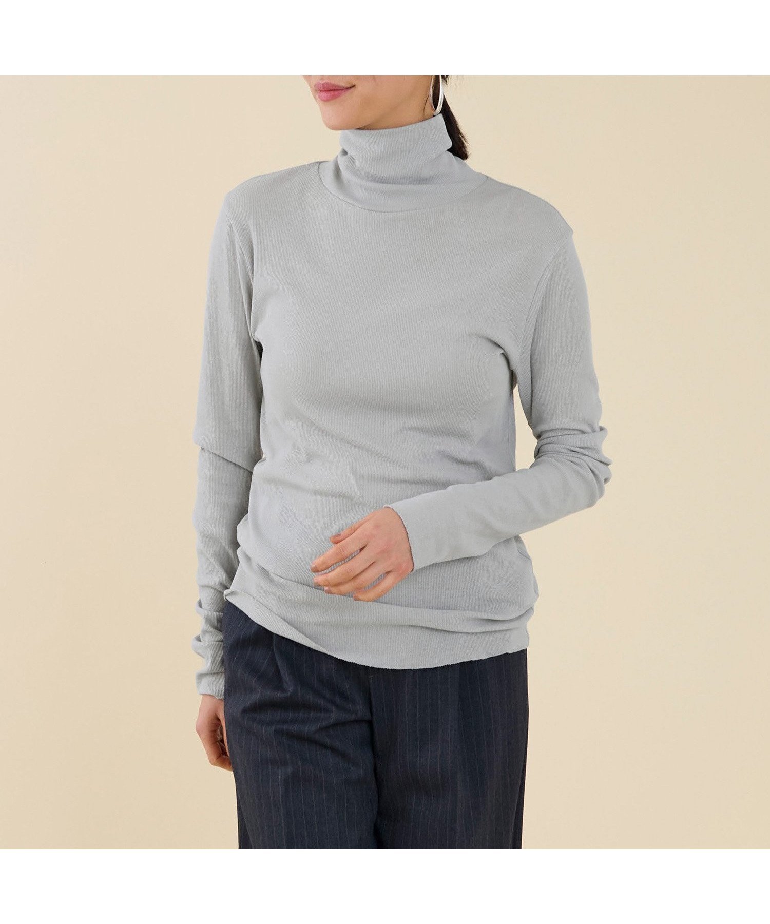 【マイカ ディール/MICA & DEAL】の【marmors】powder dry tereko turtle neck pullover インテリア・キッズ・メンズ・レディースファッション・服の通販 founy(ファニー) 　ファッション　Fashion　レディースファッション　Fashion for Women　トップス・カットソー　Cut & Sew Tops　カジュアルプルオーバー・ニットトップス　Pullovers & Knit Tops / Casual Pullovers　アクセサリー　Fashion Accessories　秋　Autumn　シンプル　Simple, Minimal　スーピマ　Supima, Premium Cotton　タートルネック　Turtleneck, High Neck　テレコ　Ribbed, Rib Stitch　定番　Standard, Basic Item　フィット　Fit, Slim Fit　A/W・秋冬　Autumn/Winter　エレガント 上品　Elegant　BLUE-GRAY|ID: prp329100004836330 ipo3291000000035228404
